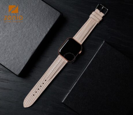 Dây đồng hồ da kỳ đà màu nude