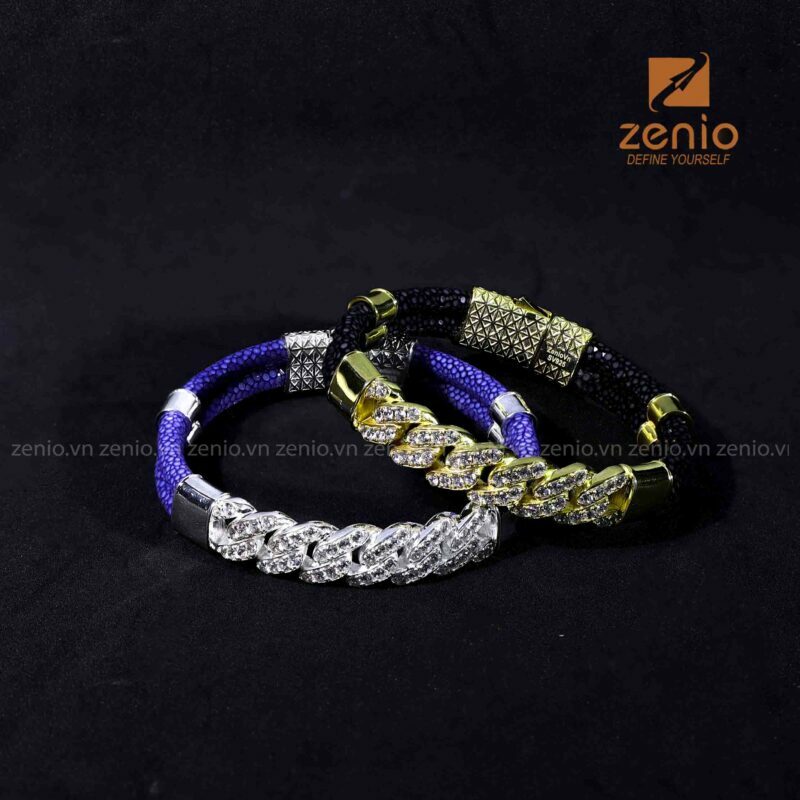 Vòng tay da cá đuối Diamond Cuaban Chain