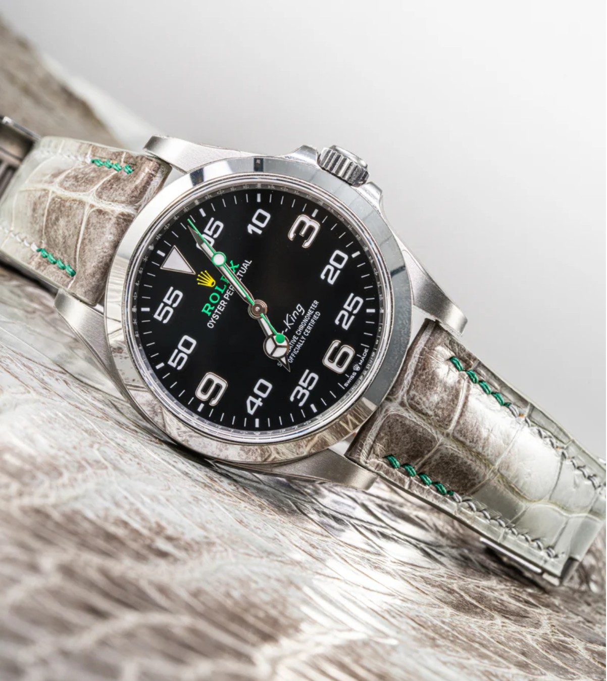 Dây da đồng hồ thay thế cho Rolex Oyester Perpetual Date Epsom Màu Eutope