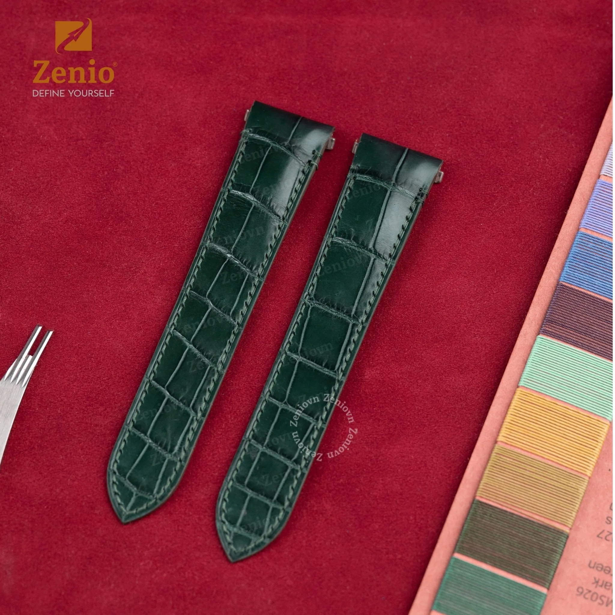 Cá Sấu Màu Xanh Rêu - Double Folding 6