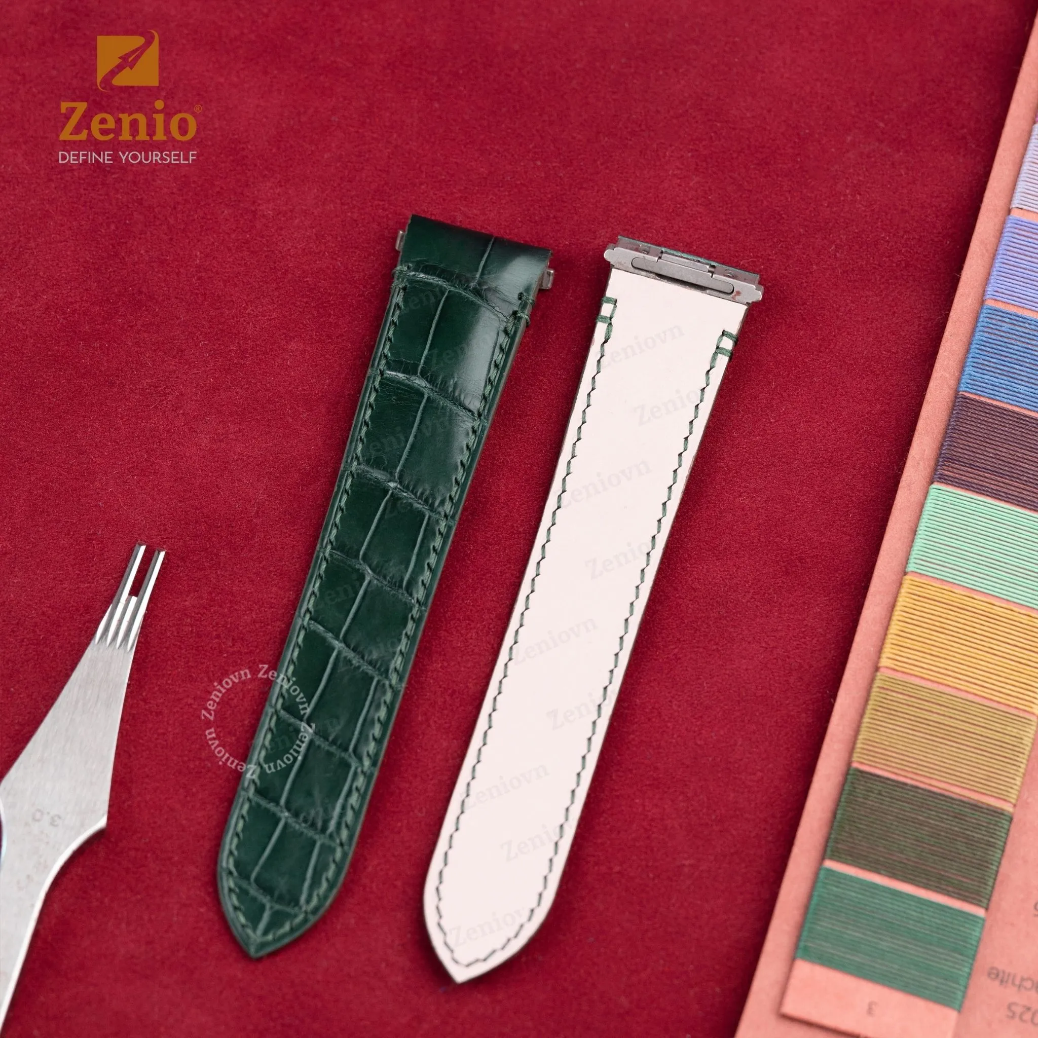 Cá Sấu Màu Xanh Rêu - Double Folding 7