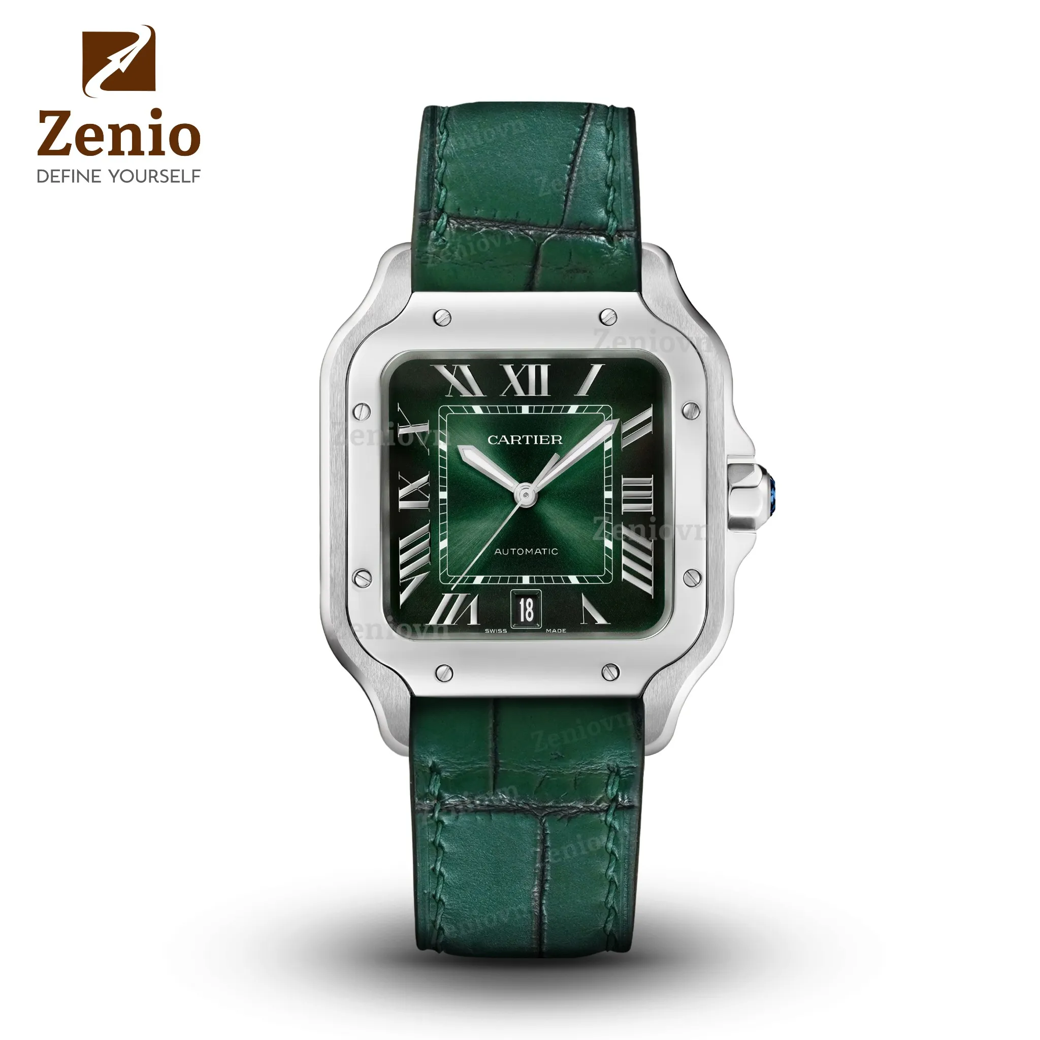 Cá Sấu Màu Xanh Rêu - Double Folding3