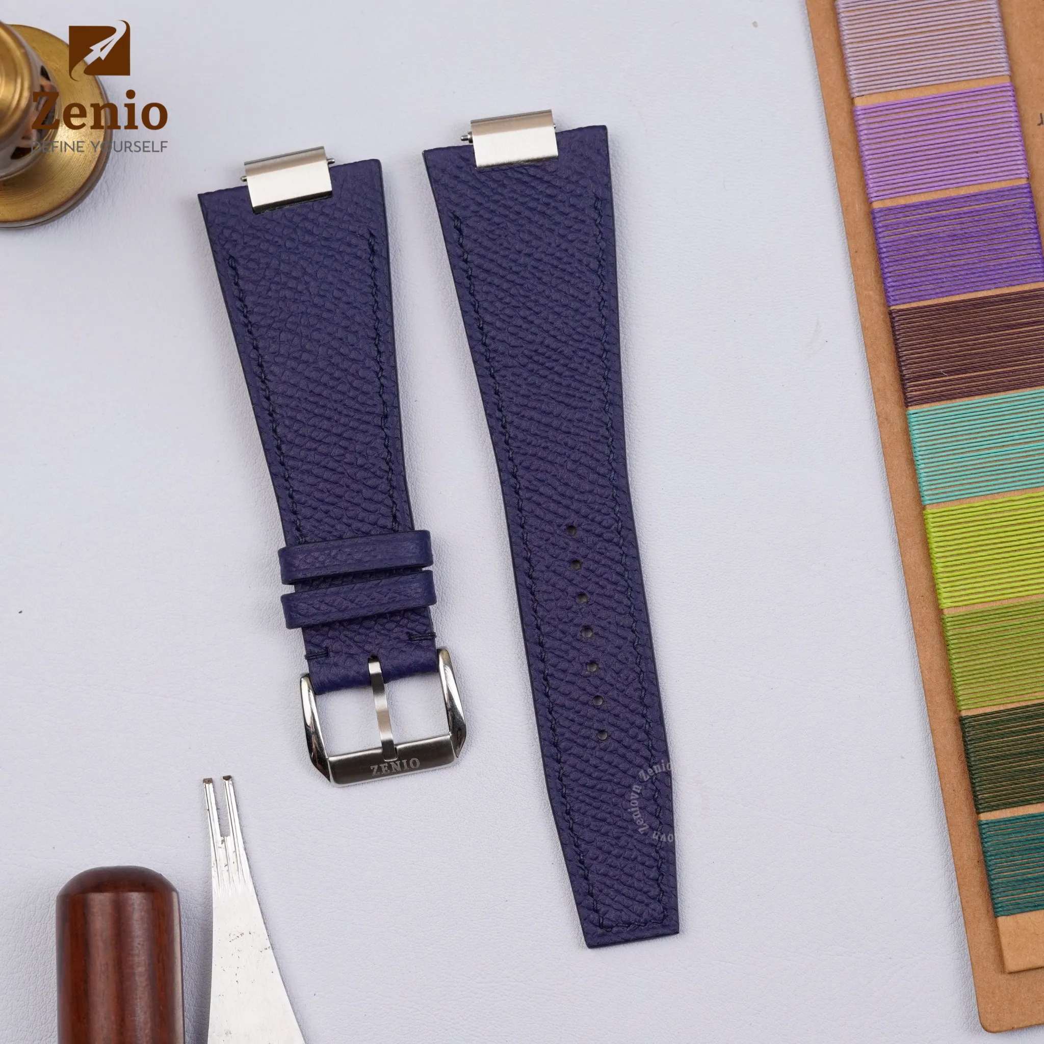 Dây đồng hồ Tissot PRX - Dây Da Epsom Navy