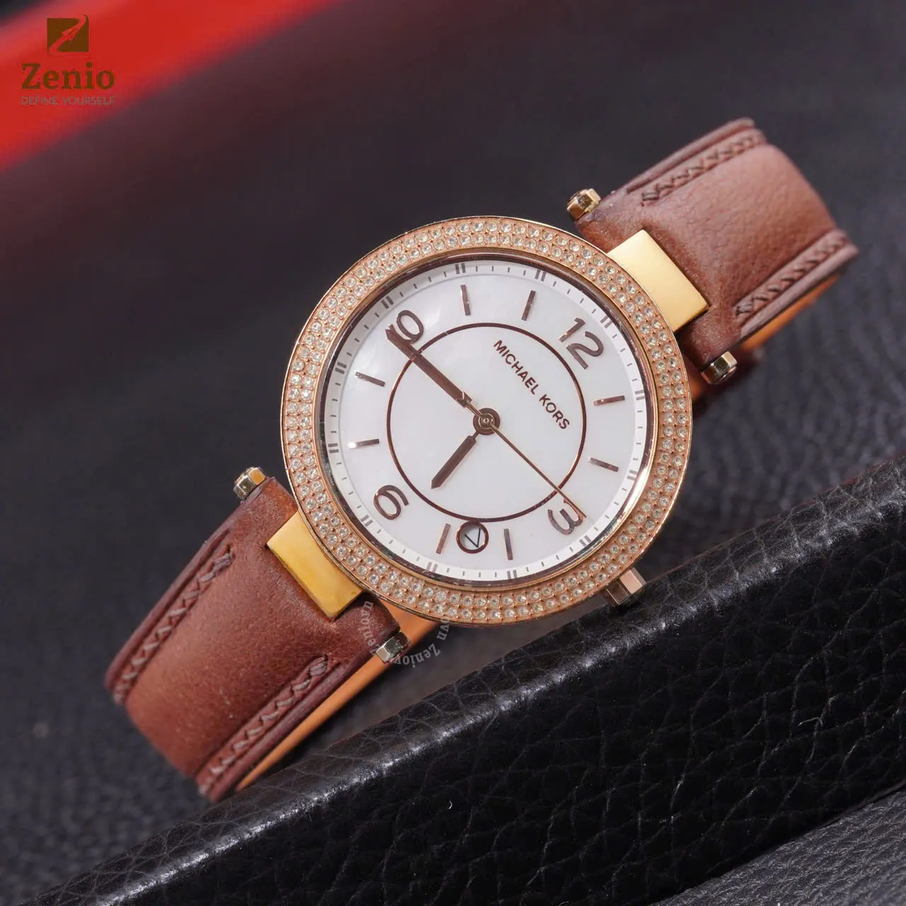 Dây da đồng hồ Michael Kors Parker - Dây Da Vadchetta Màu Nâu