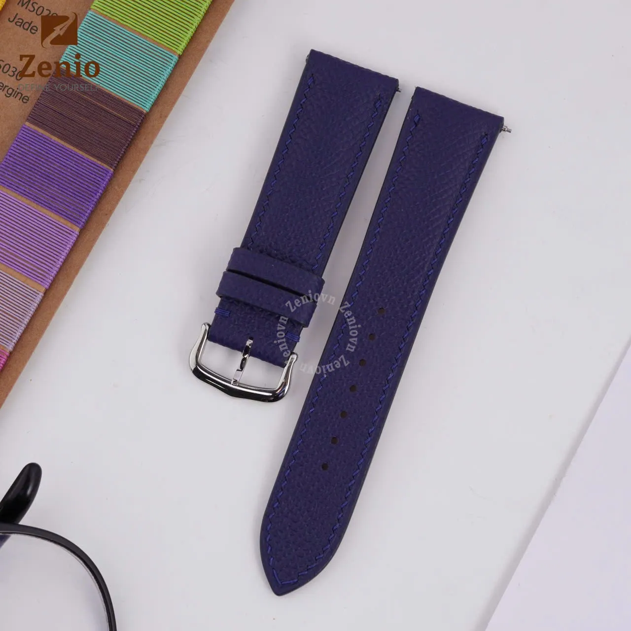 Dây đồng hồ Cartier Tank - Dây Da Epsom Màu Navy