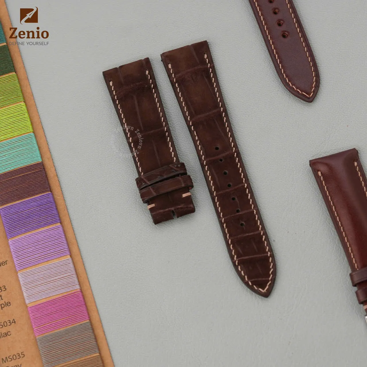 Dây đồng hồ Longiness Master - Dây Da Nubuck Nâu