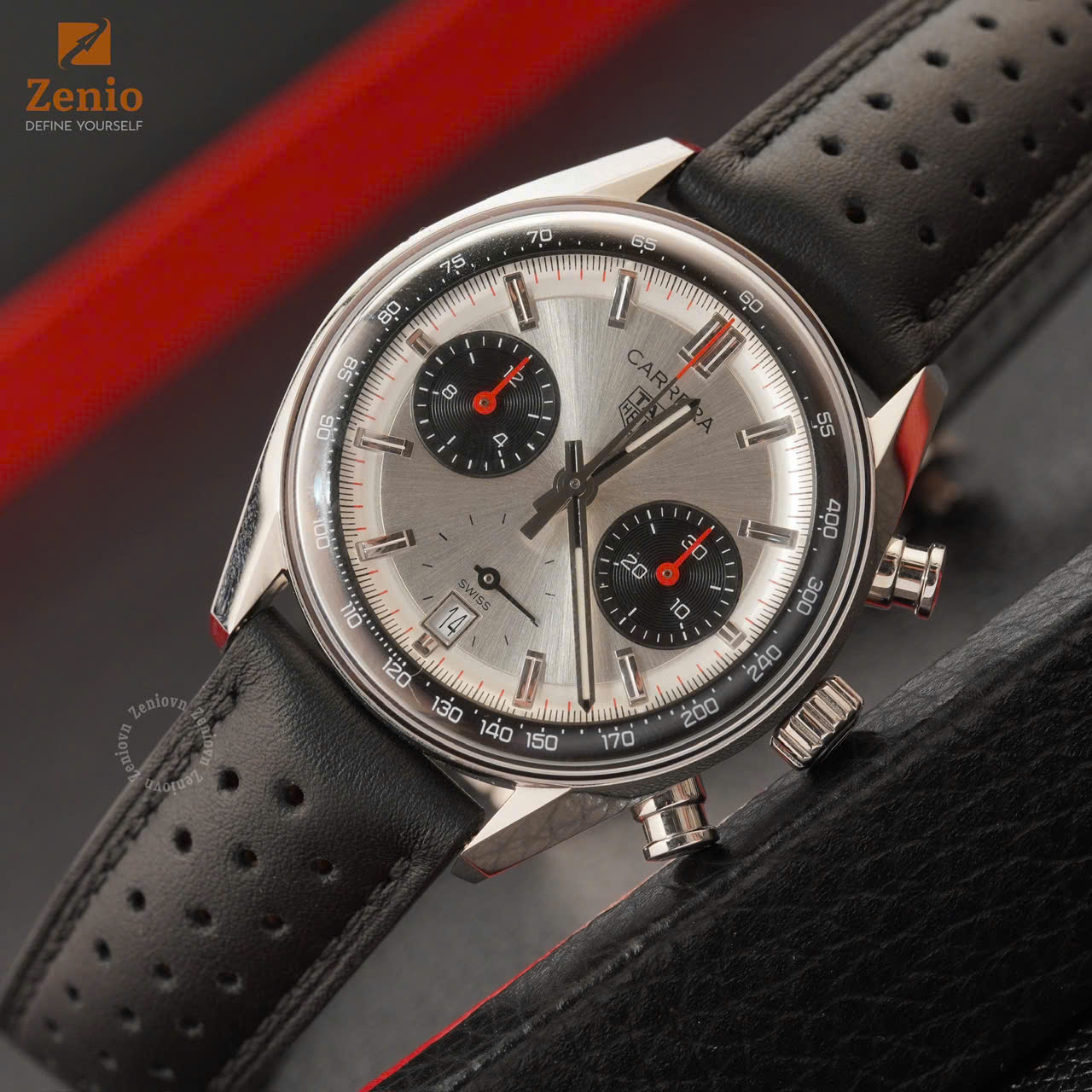 Dây đồng hồ Tag Heuer Carrera - Dây Rally Đen