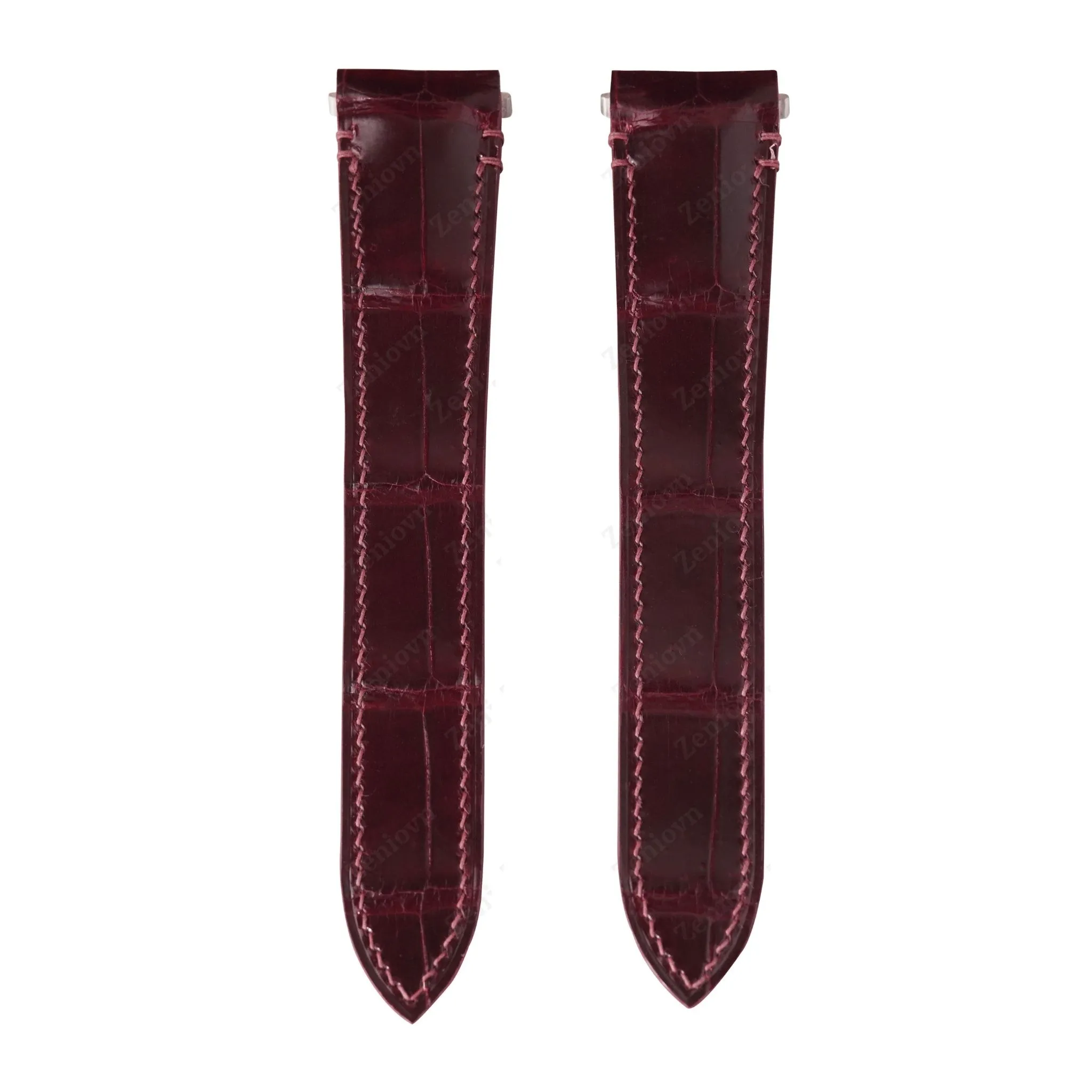 Dây đồng hồ Cartier Santos - Dây da cá sấu màu Burgundy