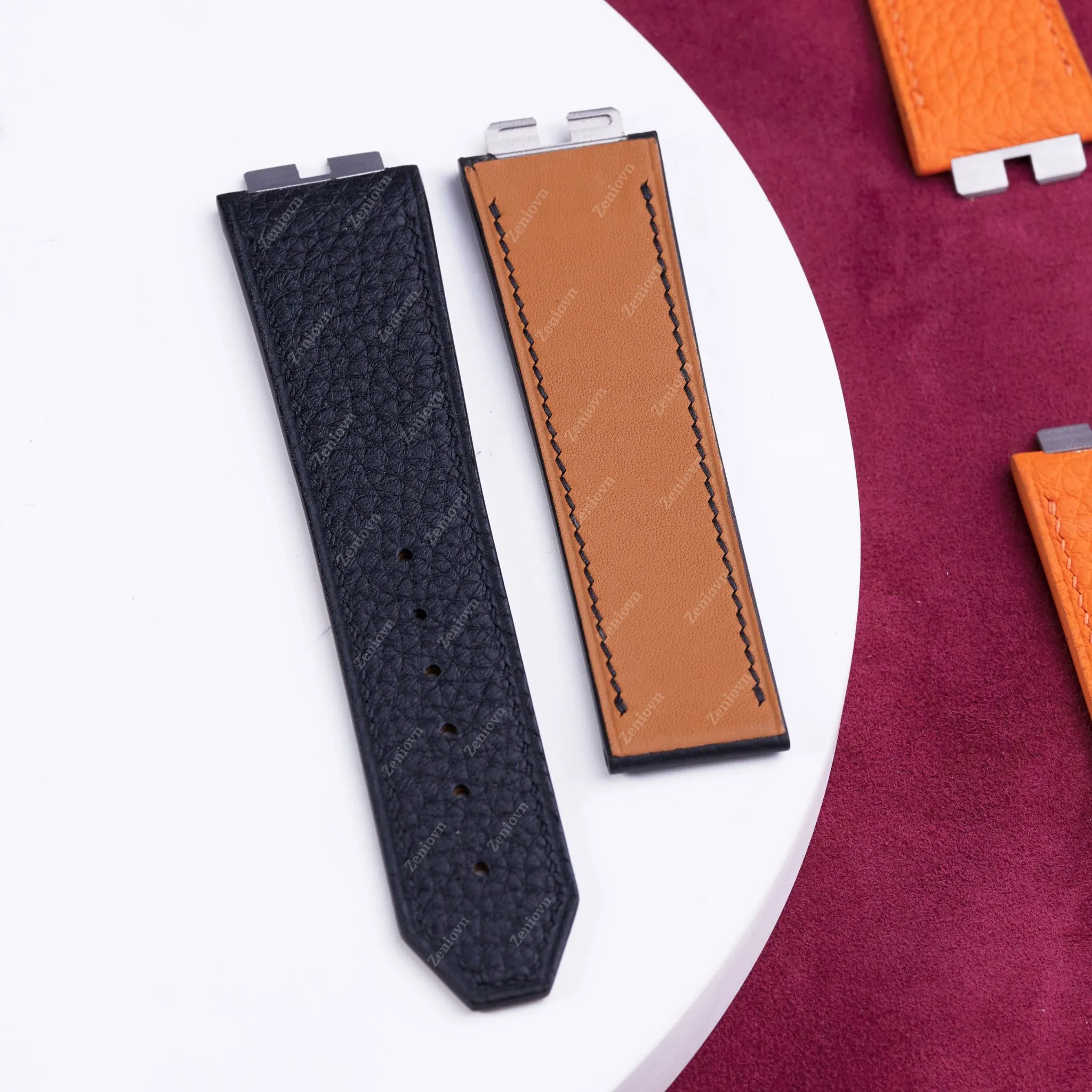 Dây đồng hồ Hublot Big Bang One Click - Dây Da Cá Sấu Màu Đen 10