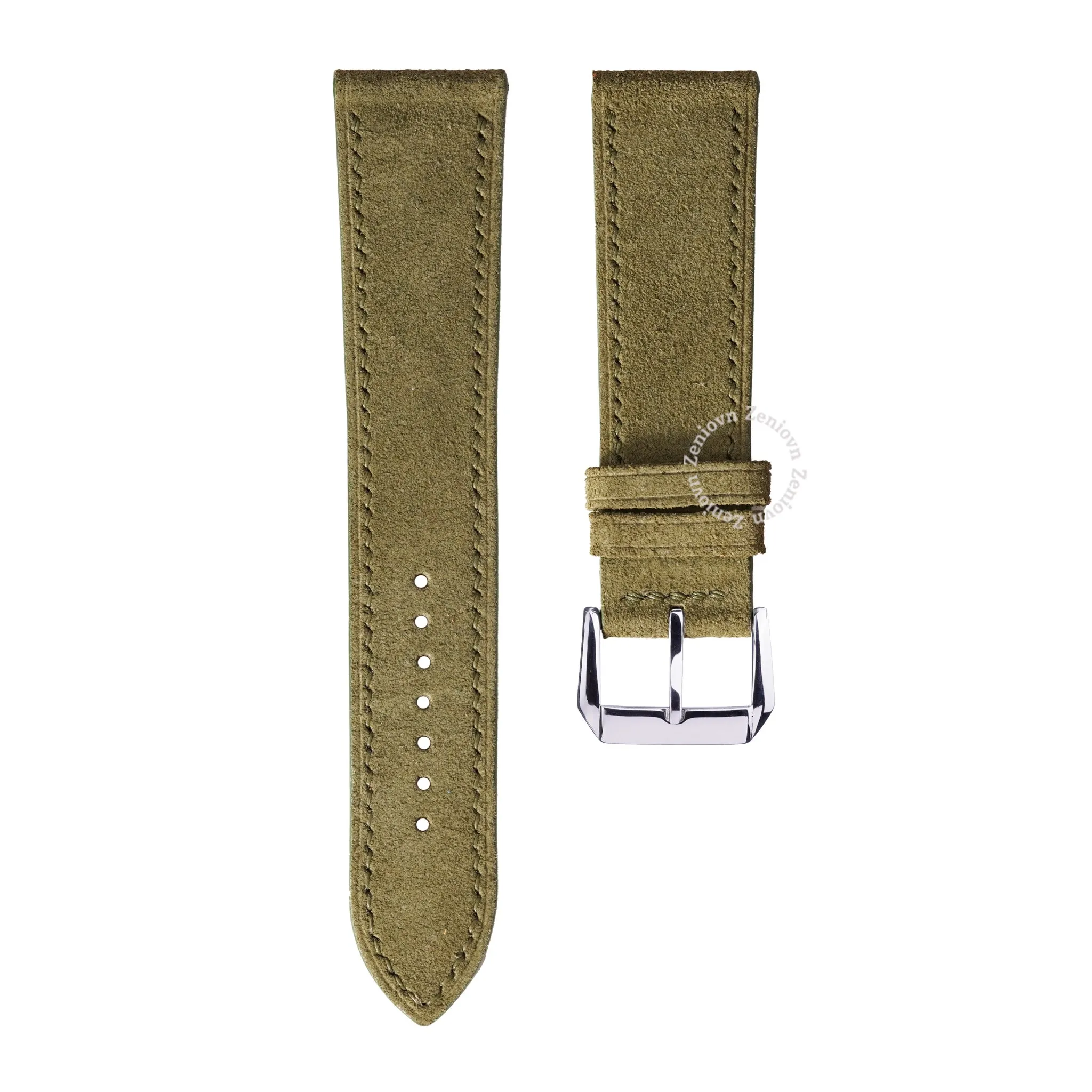 Dây da đồng hồ Suede màu xanh