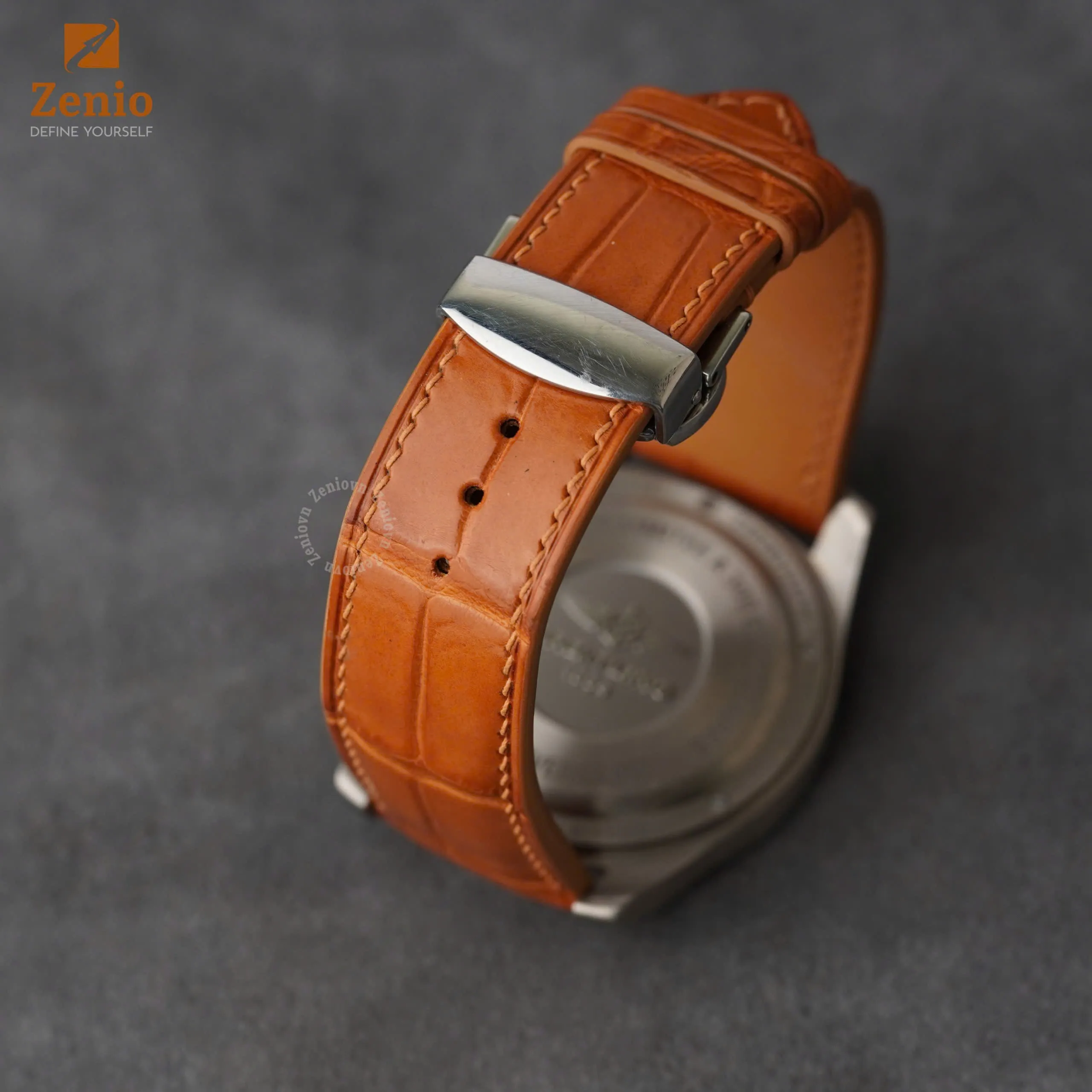 Dây đồng hồ Breitling - Dây Da Cá Sấu Màu Mavala 3