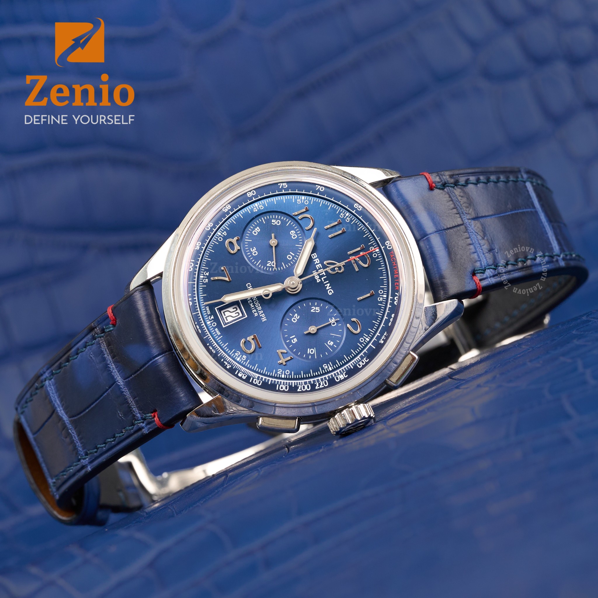 Dây da đồng hồ thay thế cho Breitling - Dây Da Cá Sấu Special