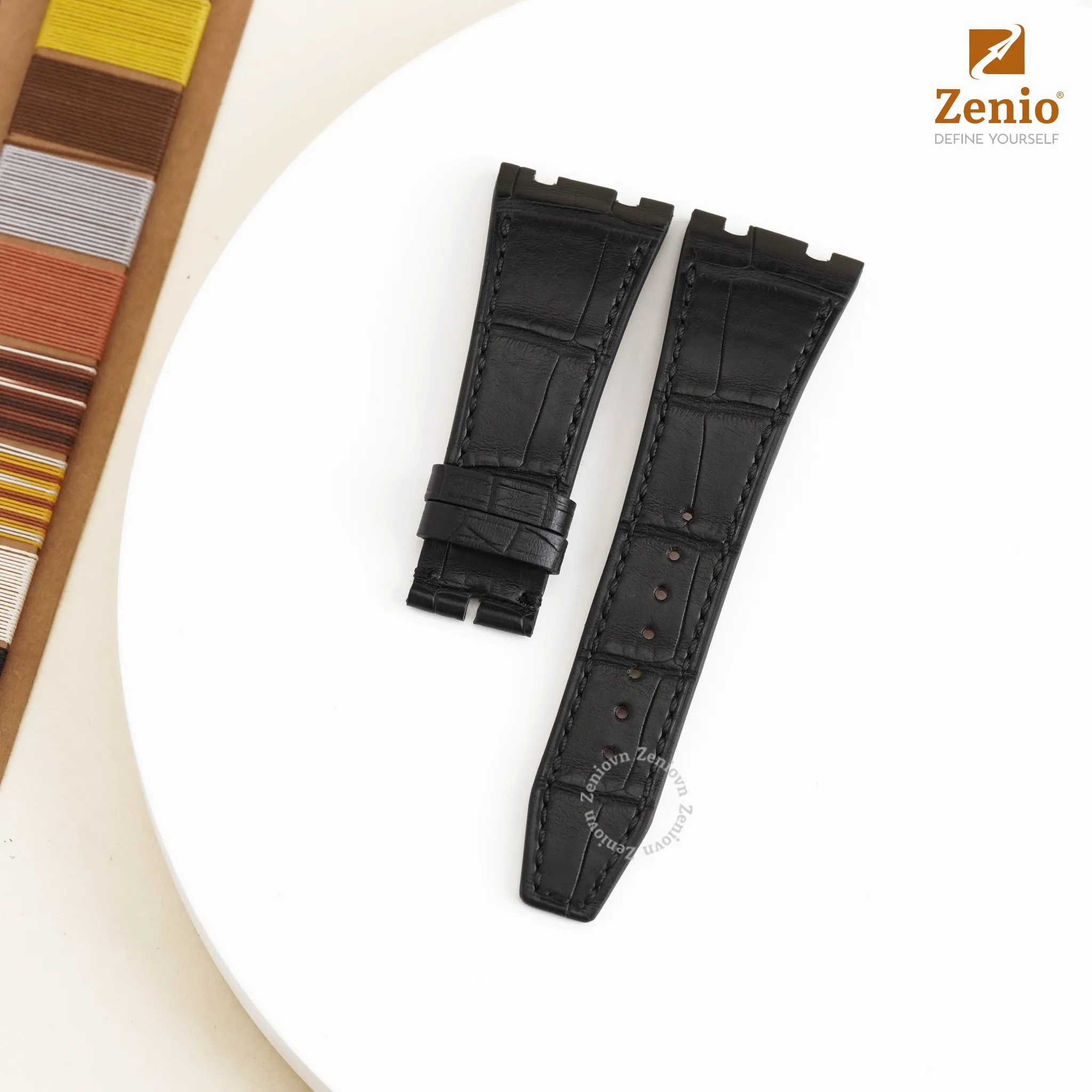 Dây cá sấu Alligator màu Đen cho đồng hồ Audemars Piguet