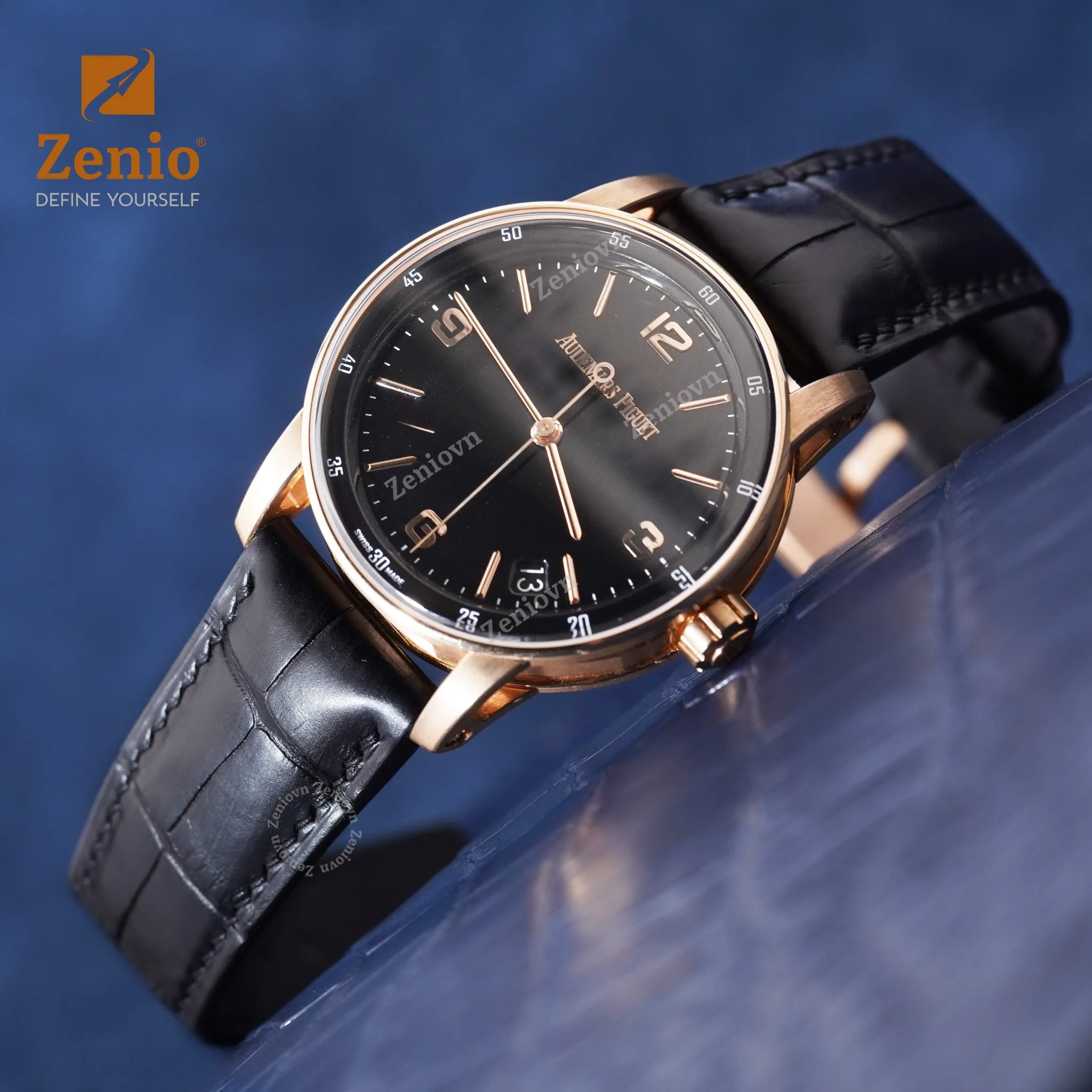 Dây cá sấu Alligator màu Đen cho đồng hồ Audemars Piguet Star Wheel 3