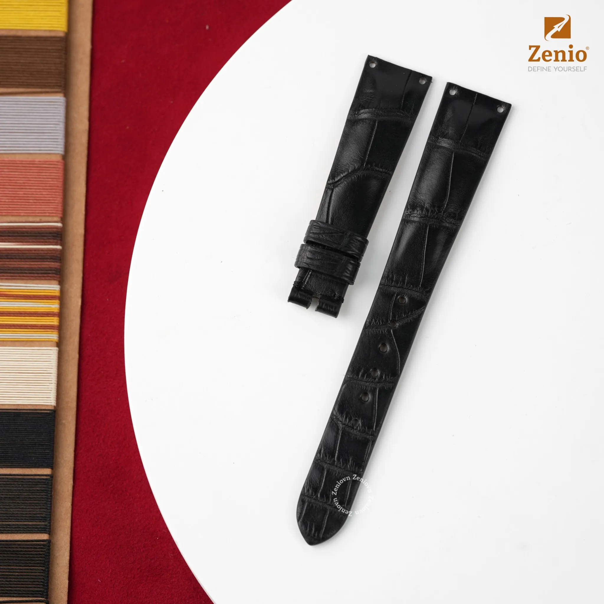 Dây cá sấu Alligator màu Đen cho đồng hồ Audemars Piguet dòng vintage