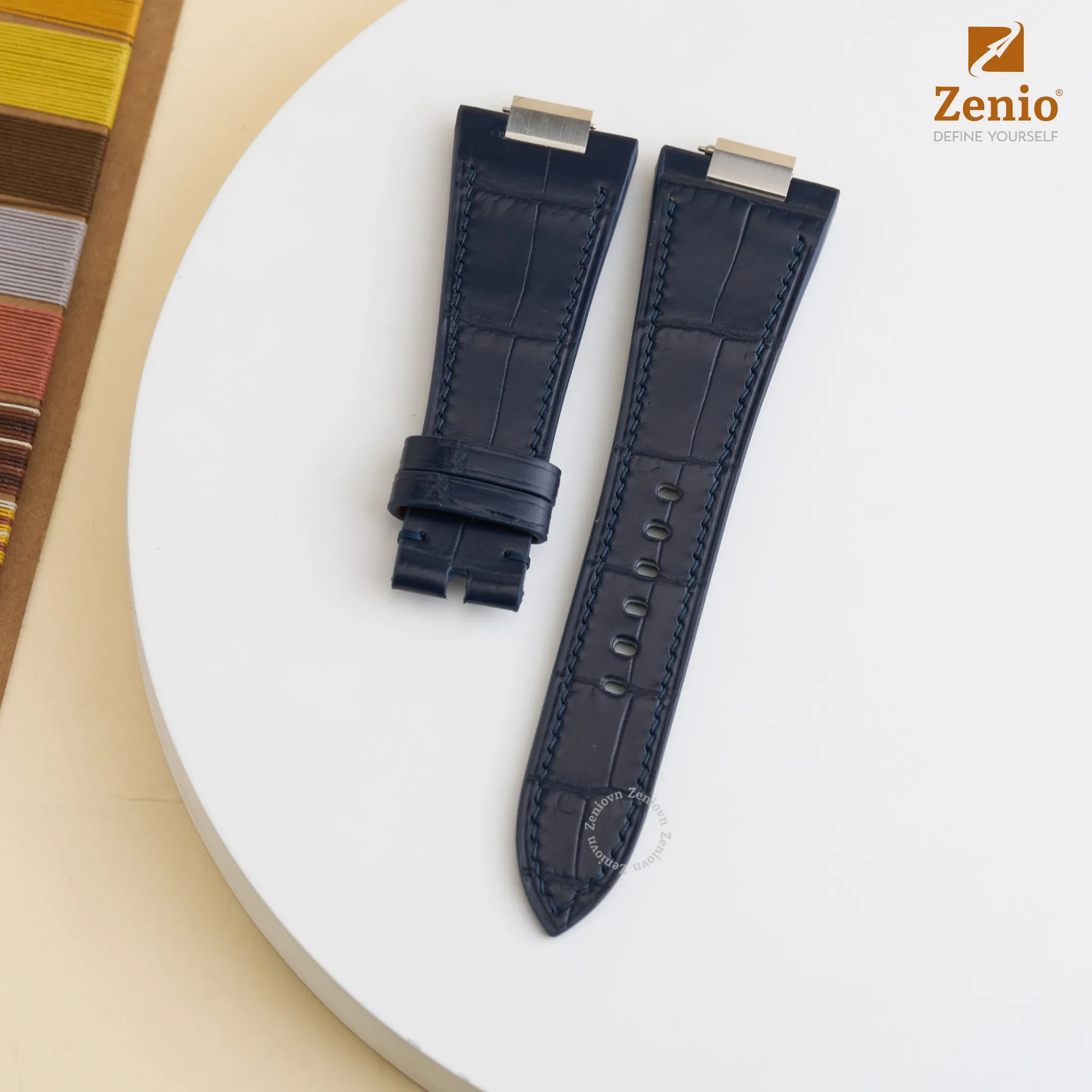 Dây đồng hồ Da Cá sấu Màu Navy cho đồng hồ Tissot PRX