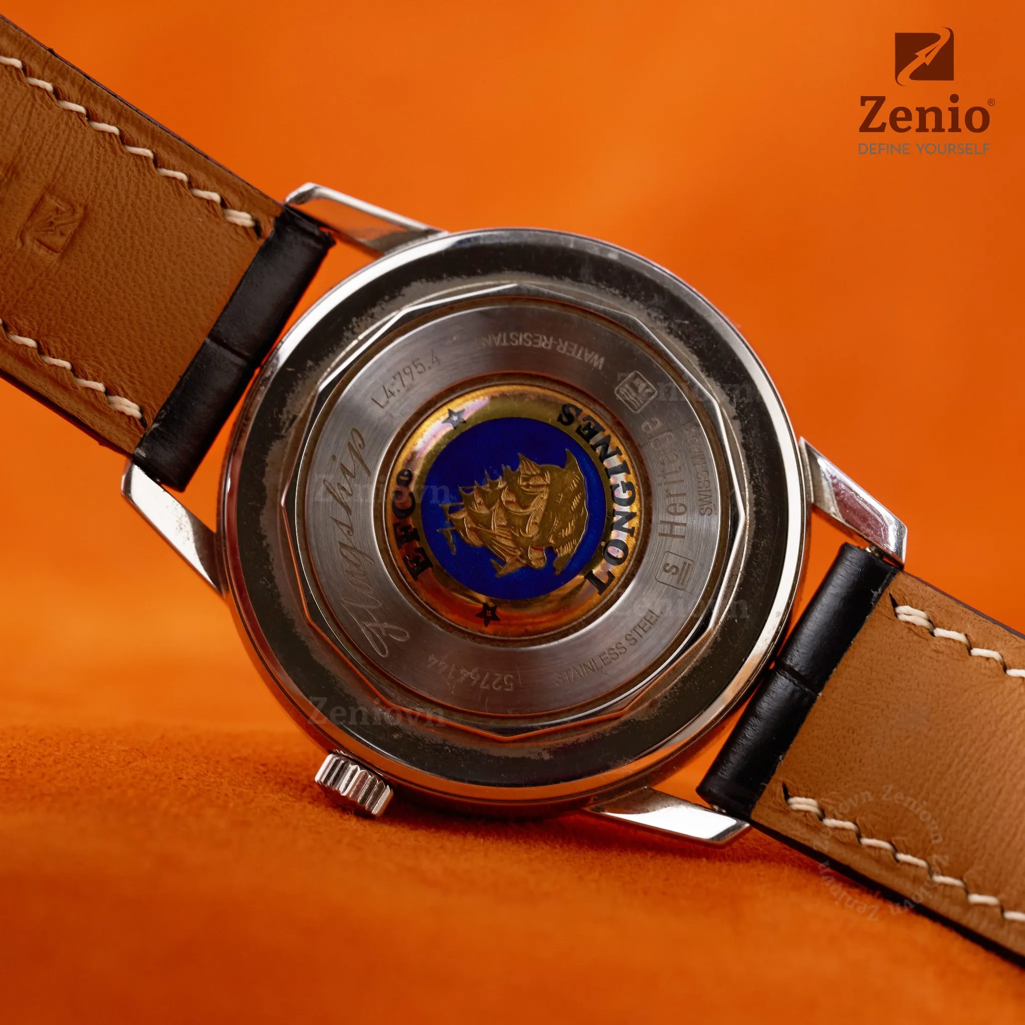 Dây đồng hồ Da Cá sấu Màu đen cho đồng hồ Longiness Master 2