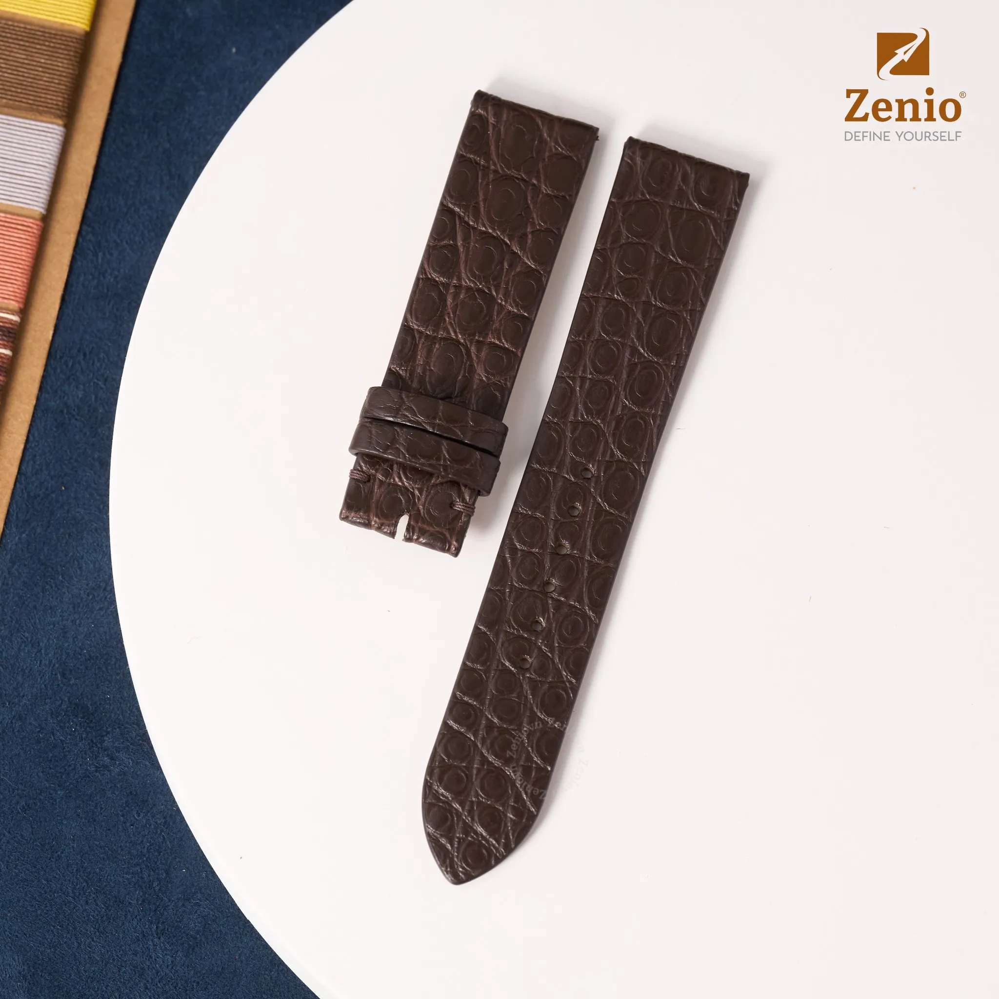 Dây đồng hồ Da Cá sấu Màu nâu cho đồng hồ Grand Seiko