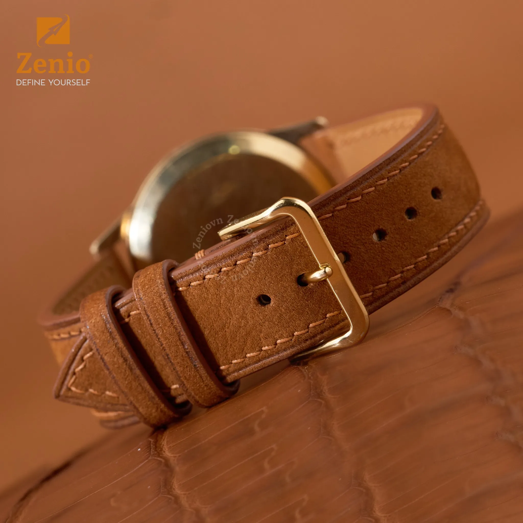 Dây đồng hồ Da Nubuck Màu nâu cho đồng hồ Omega Genève 5