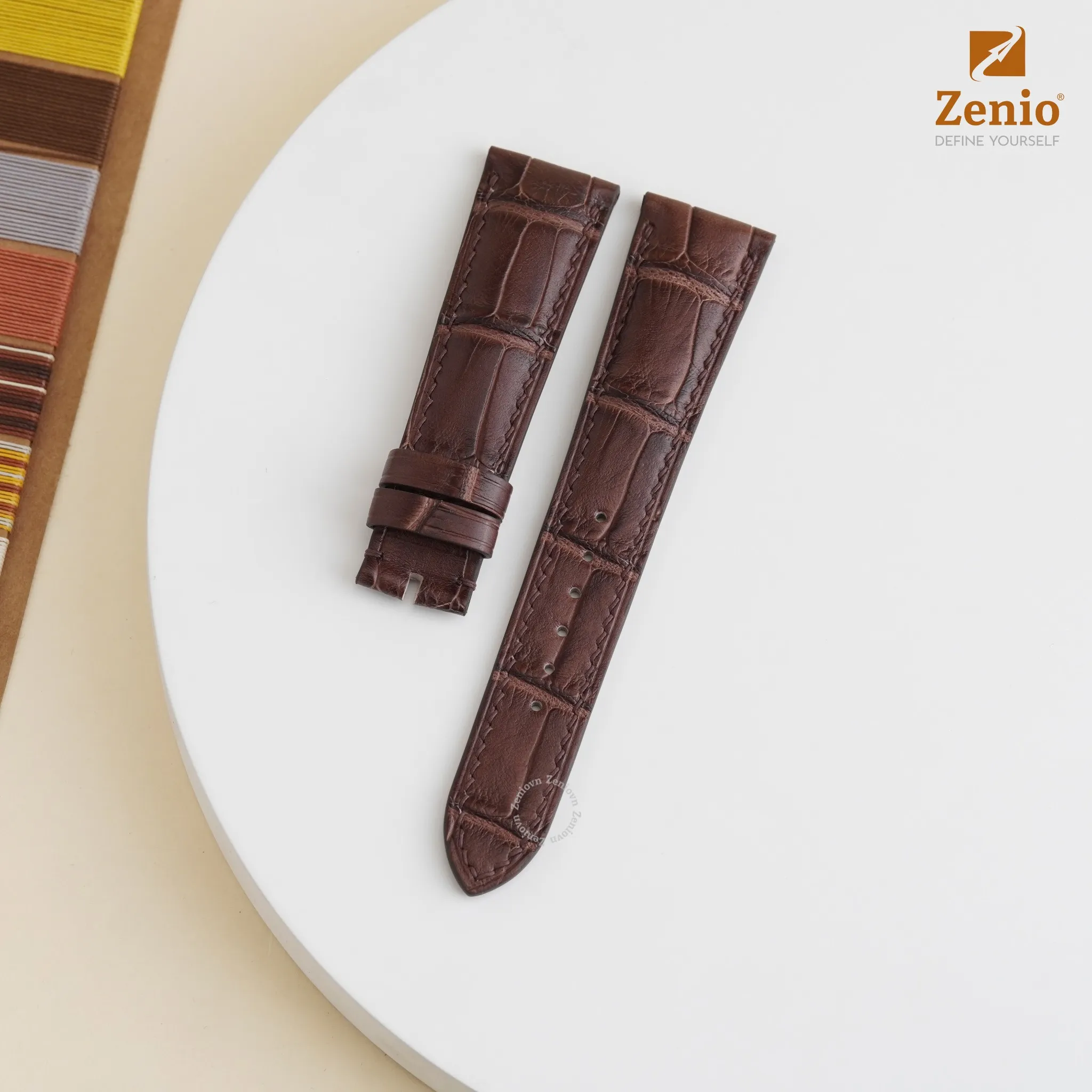 Dây đồng hồ Da cá sấu Màu nâu cho đồng hồ Breguet