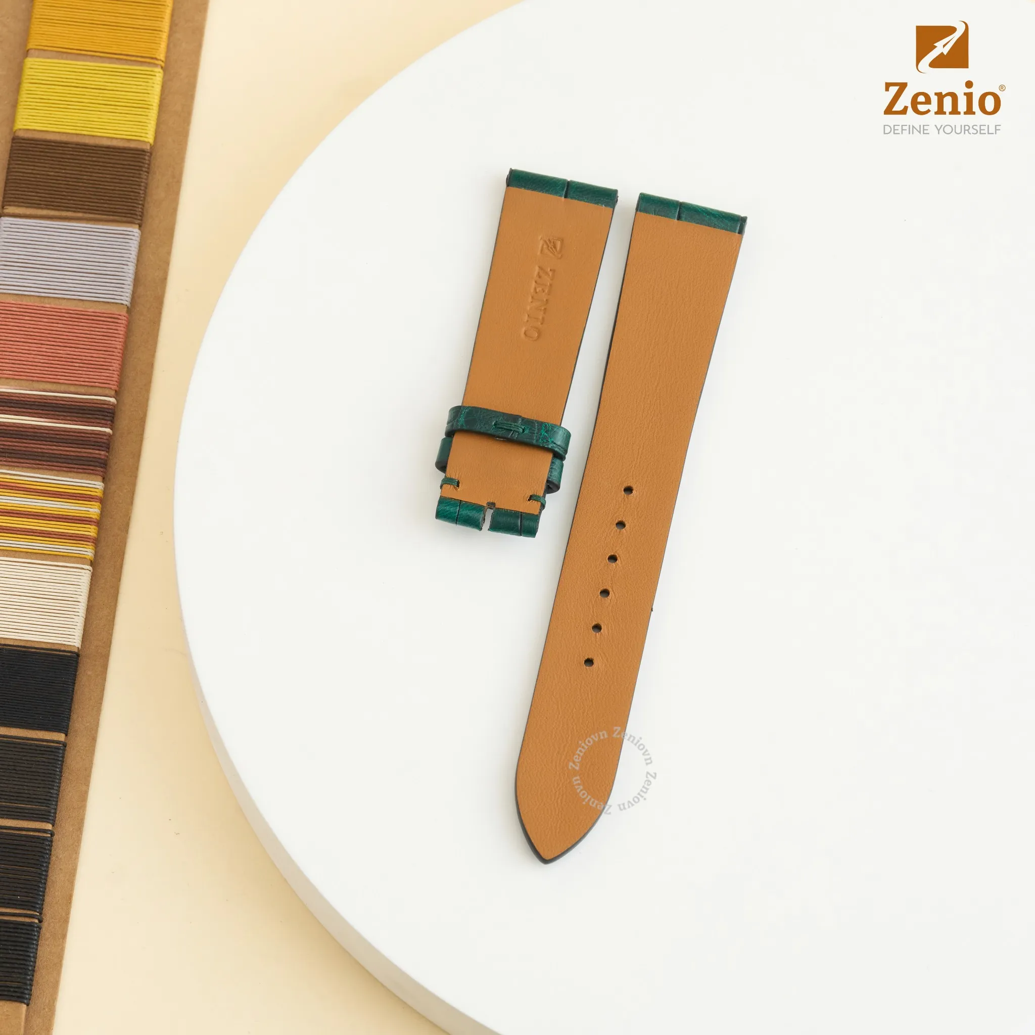 Dây da đồng hồ Da cá sấu Màu xanh đặc biệt cho đồng hồ Versace 1