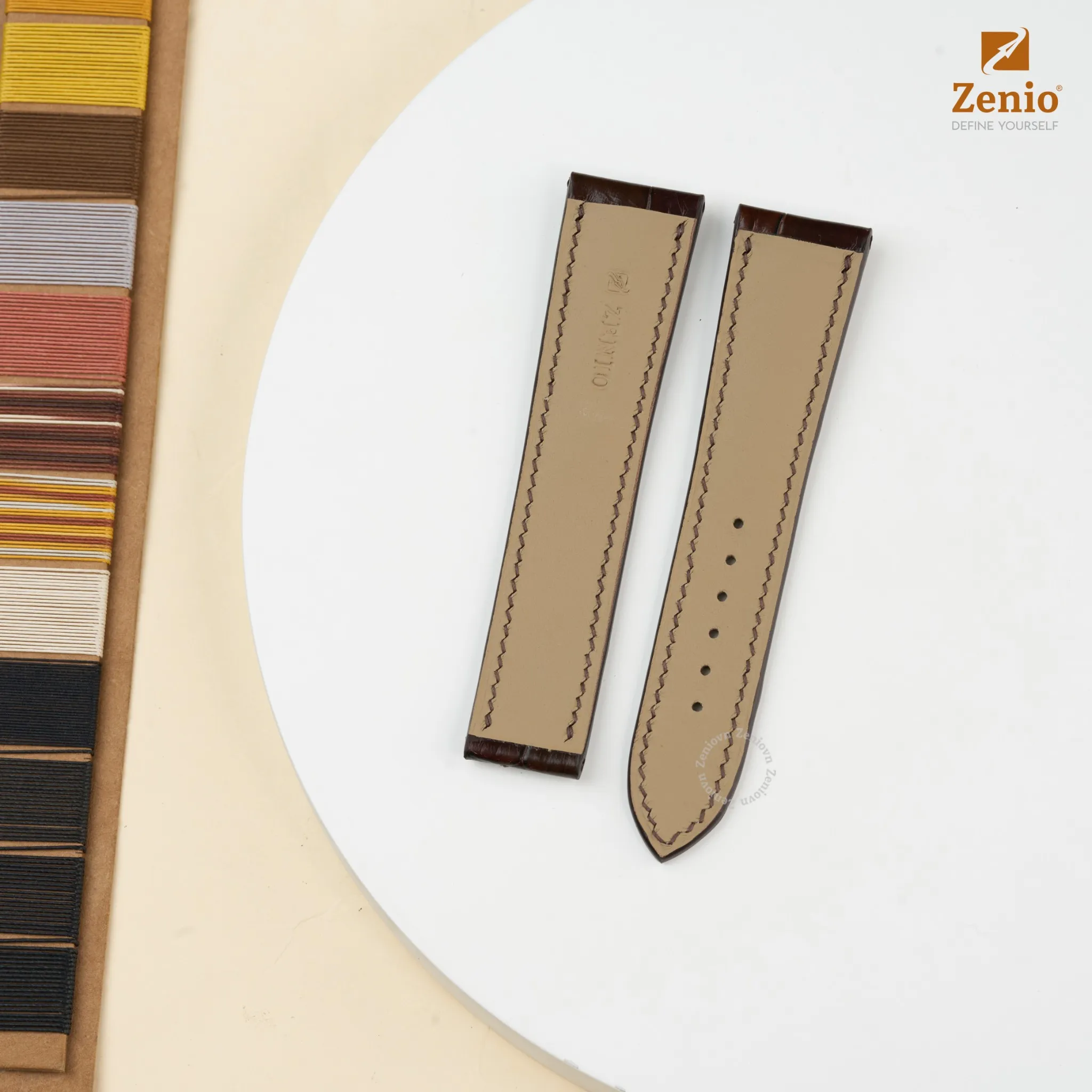 Dây đồng hồ Da Cá sấu Màu Nâu cho đồng hồ Omega Speedmaster 1