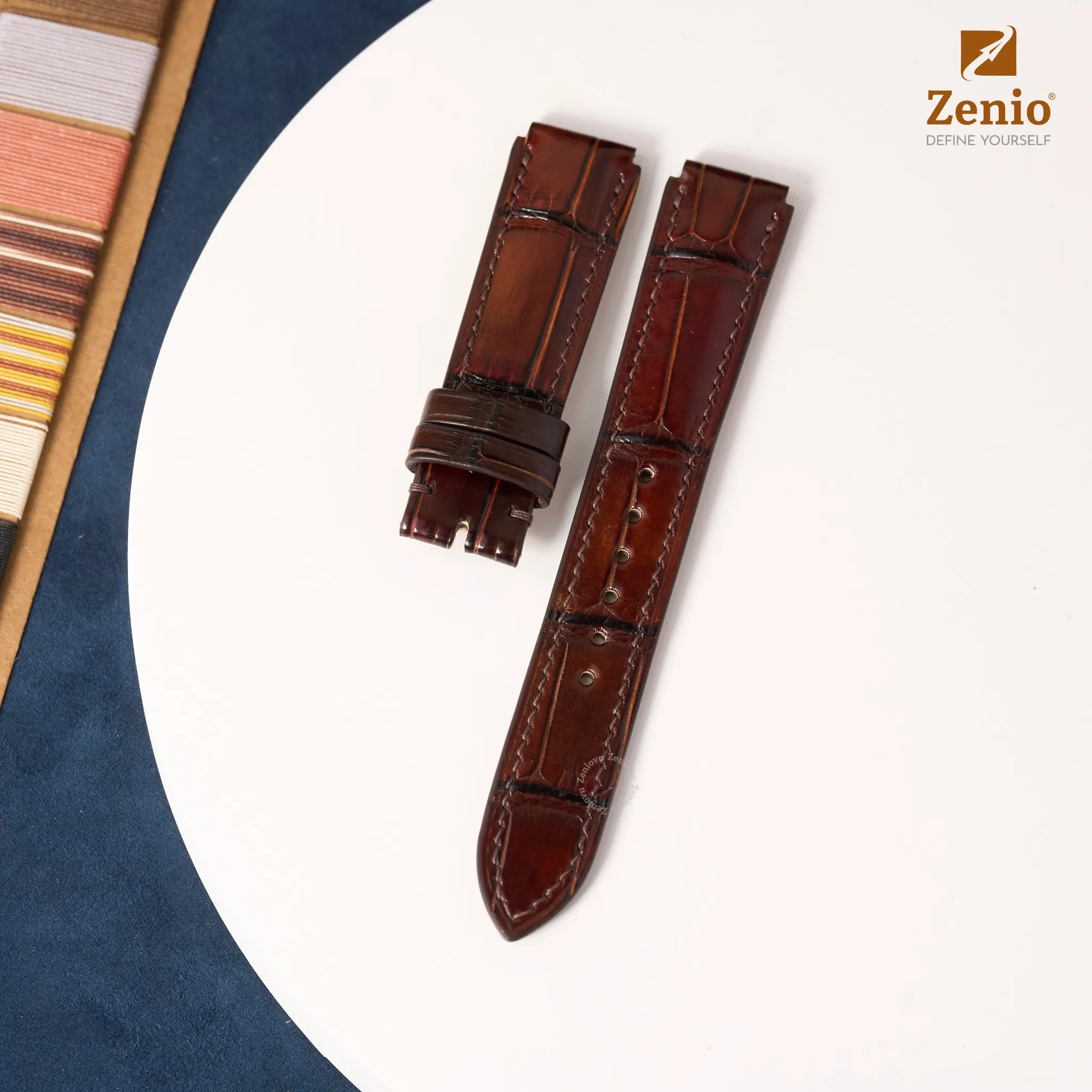 Dây đồng hồ Da Cá sấu Màu Nâu đặc biệt cho đồng hồ Grand Seiko