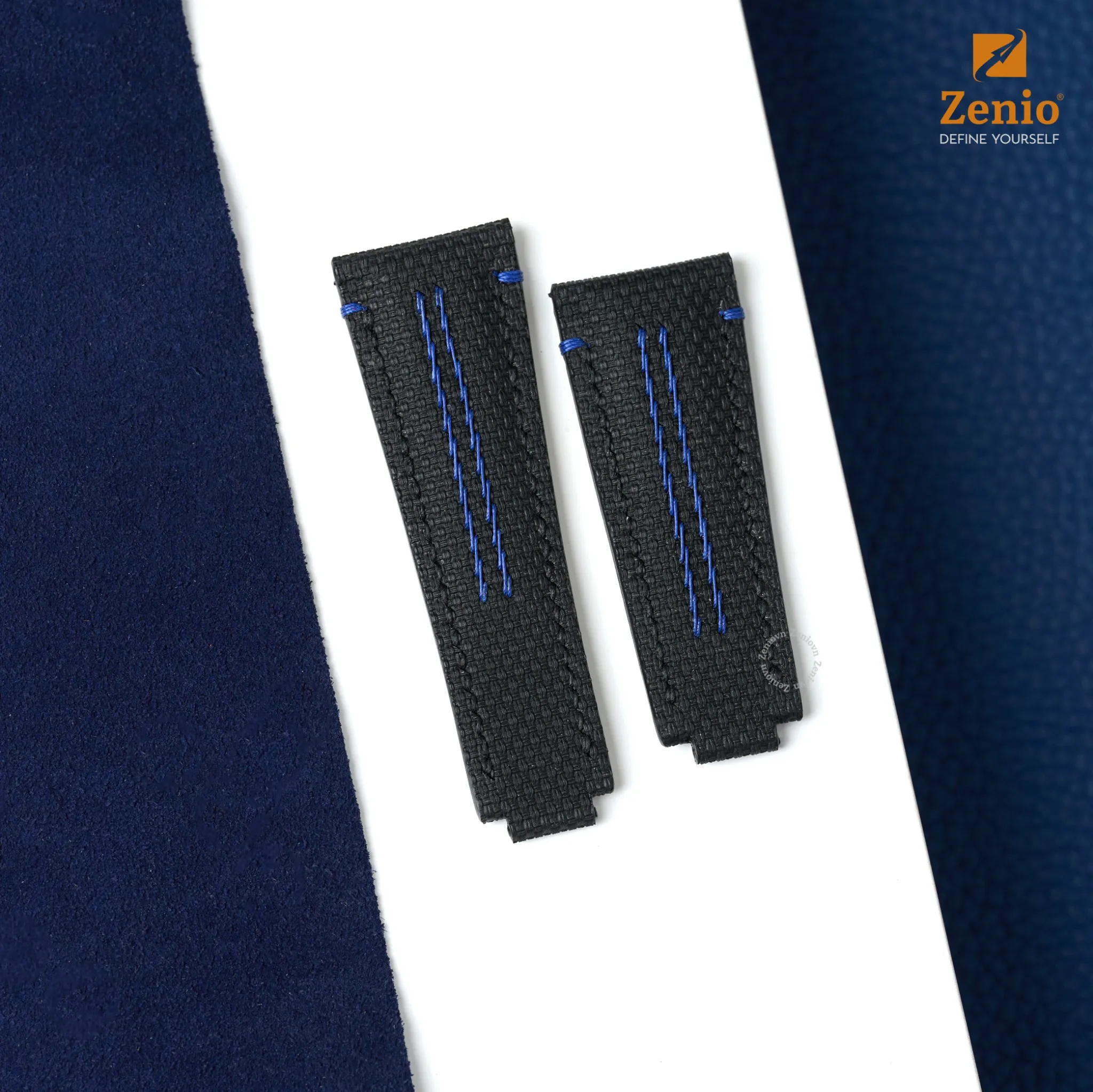 Dây đồng hồ Da FKM Màu đen cho đồng hồ Rolex GMT - Master ll