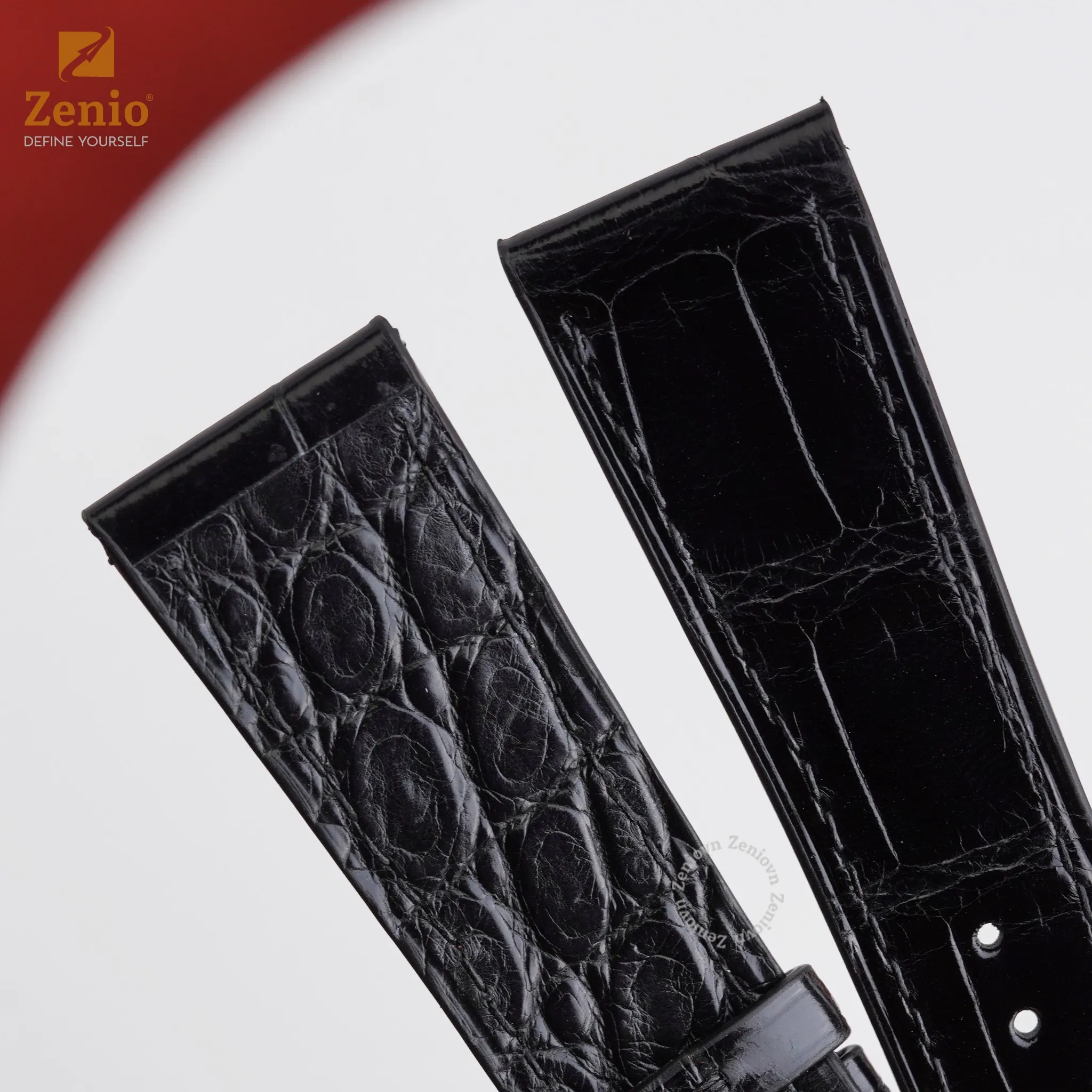 Dây đồng hồ Da cá sấu hai mặt Màu đen cho đồng hồ Chopard 2