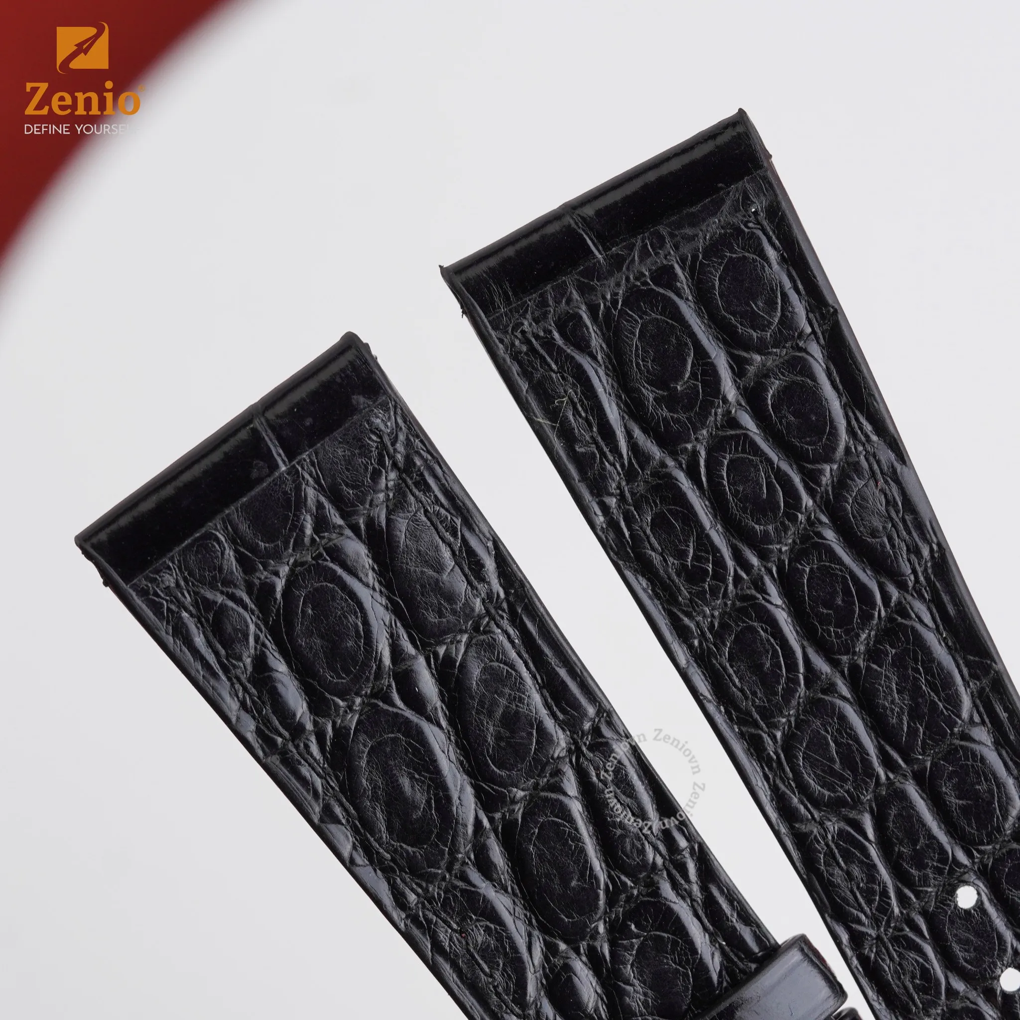 Dây đồng hồ Da cá sấu hai mặt Màu đen cho đồng hồ Chopard 3