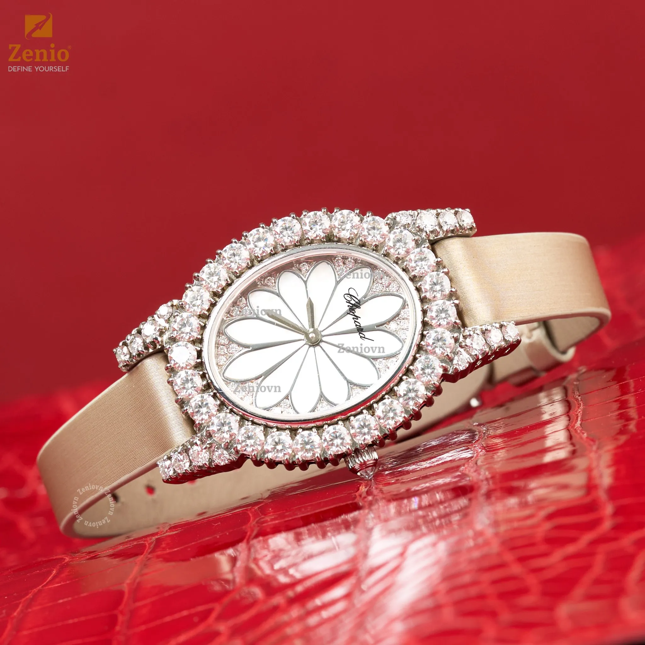 Dây đồng hồ Satin Màu kem cho đồng hồ Chopard 3