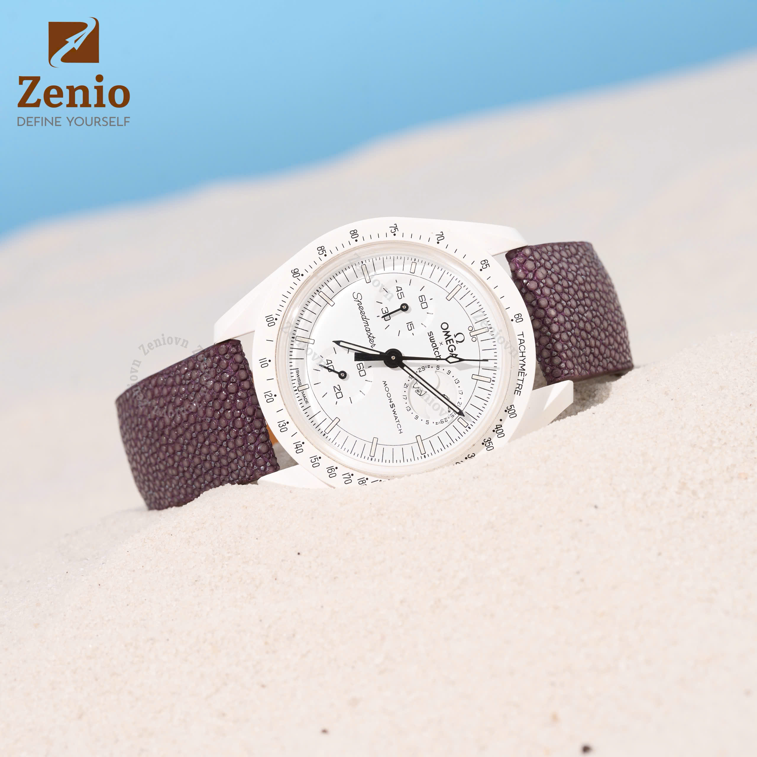 Dây Da Đồng Hồ Cá Đuối Đỏ Rượu Vang 2