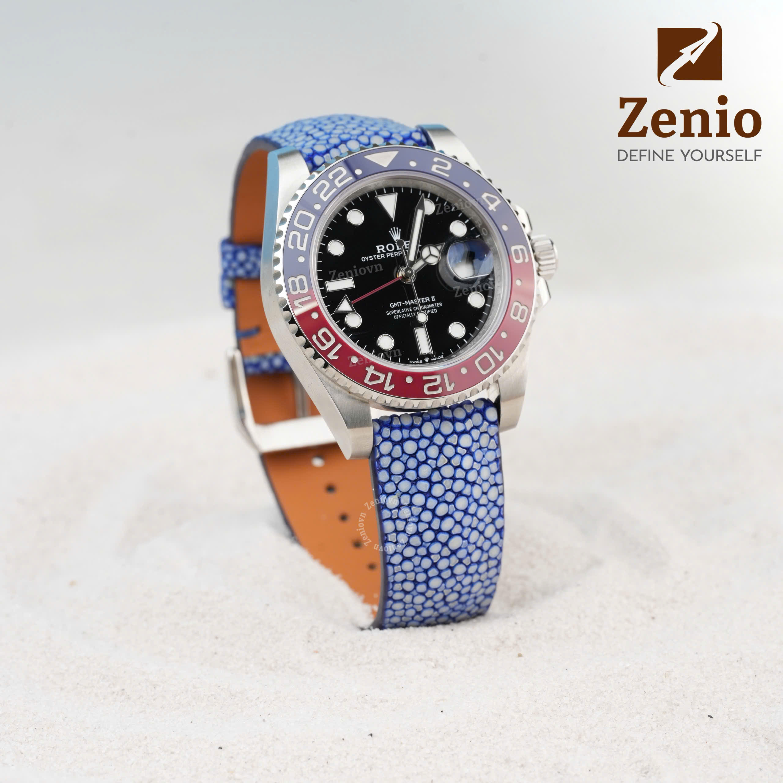 Dây Da Đồng Hồ Cá Đuối Xanh Dương 3