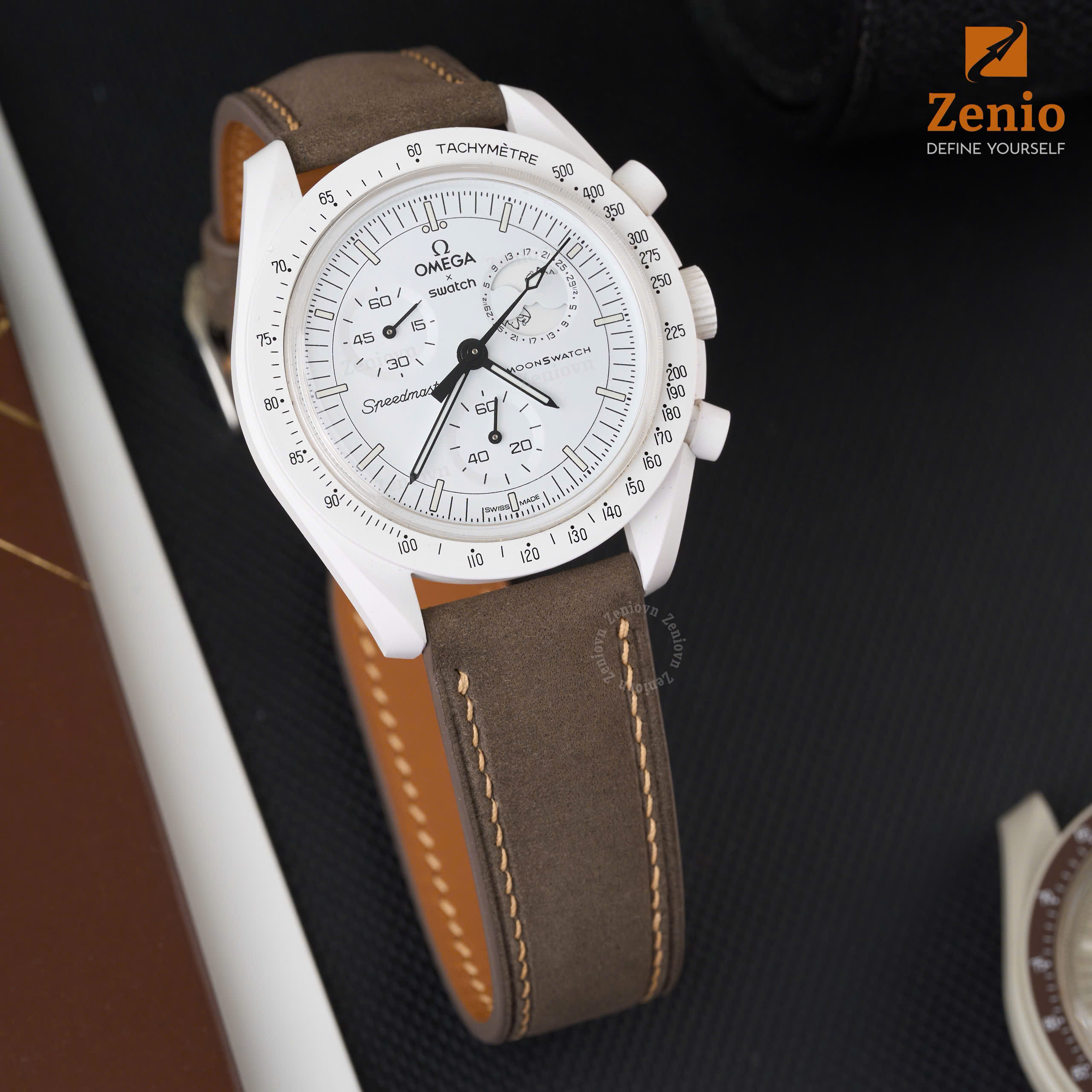 Dây Đồng Hồ Da Nubuck Màu Taupe2