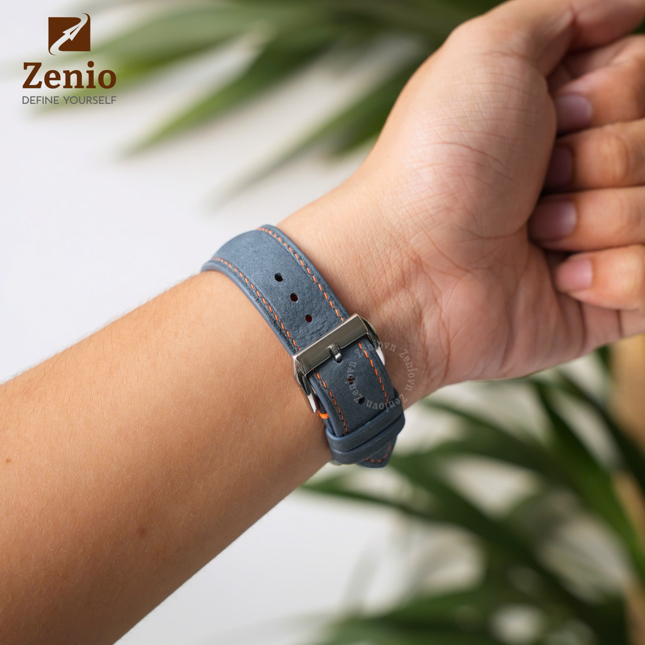 Dây Đồng Hồ Da Nubuck Màu Xanh Jeans5