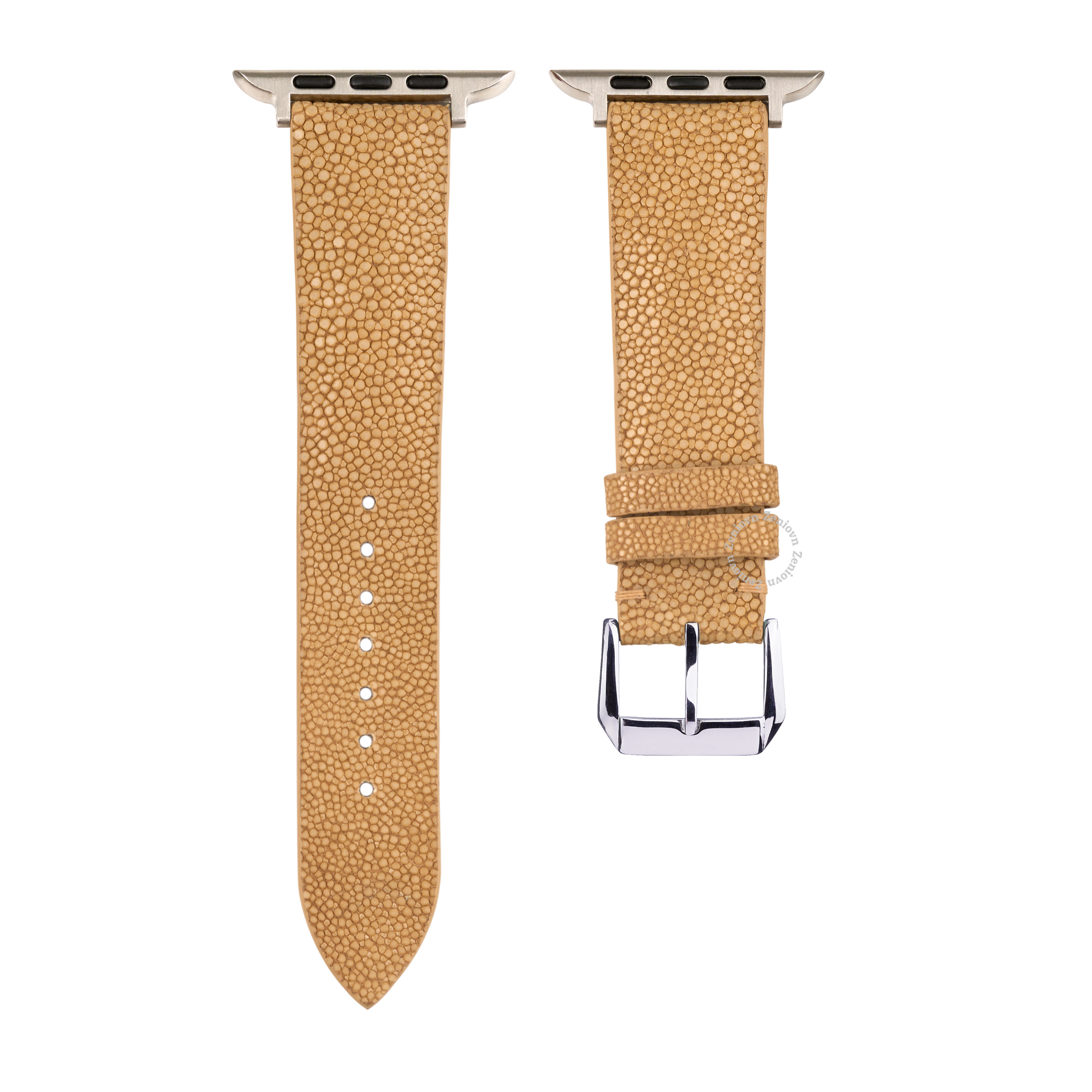 Dây da cá đuối màu Be cho đồng hồ Apple Watch