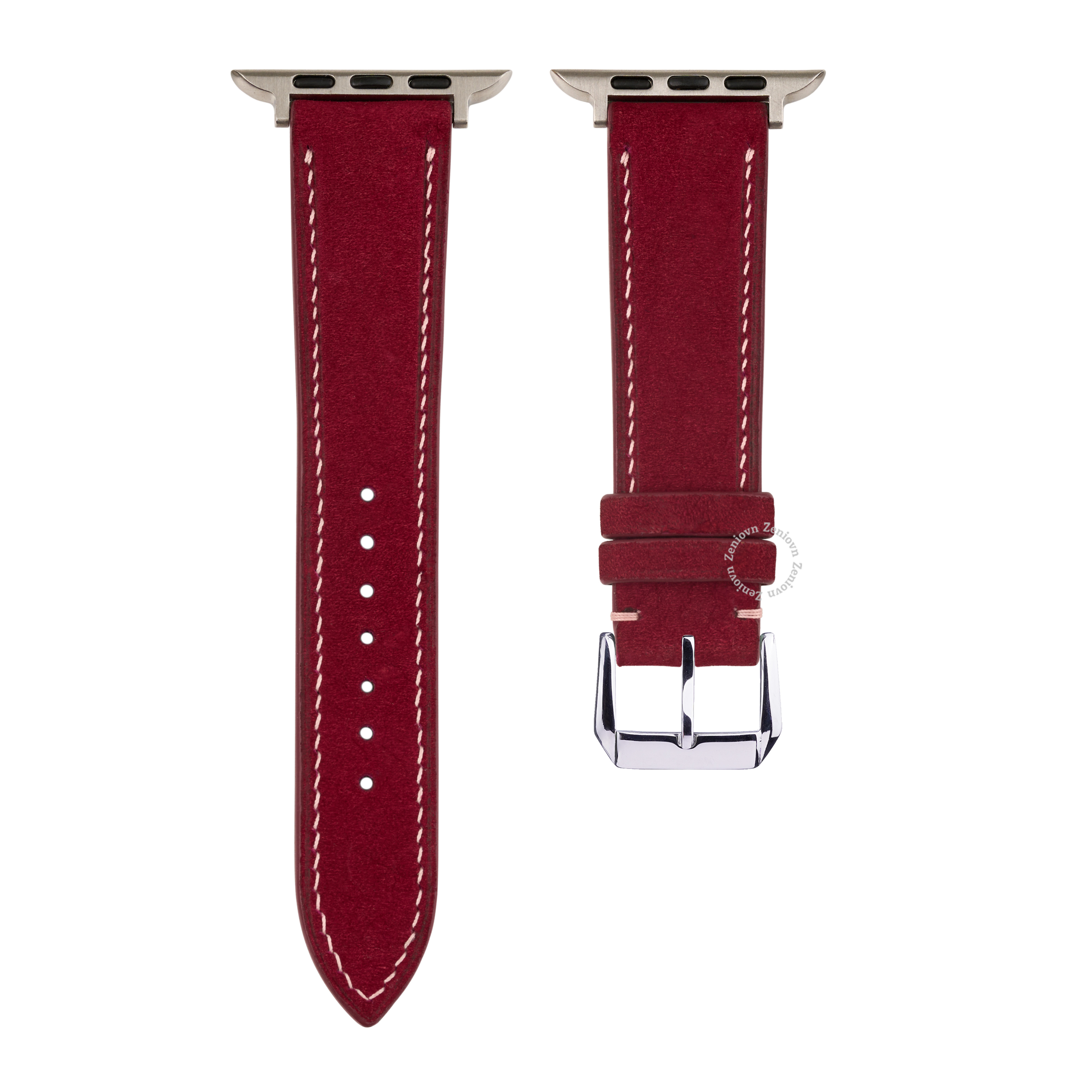 Dây da Nubuck màu Burgundy cho đồng hồ Apple Watch