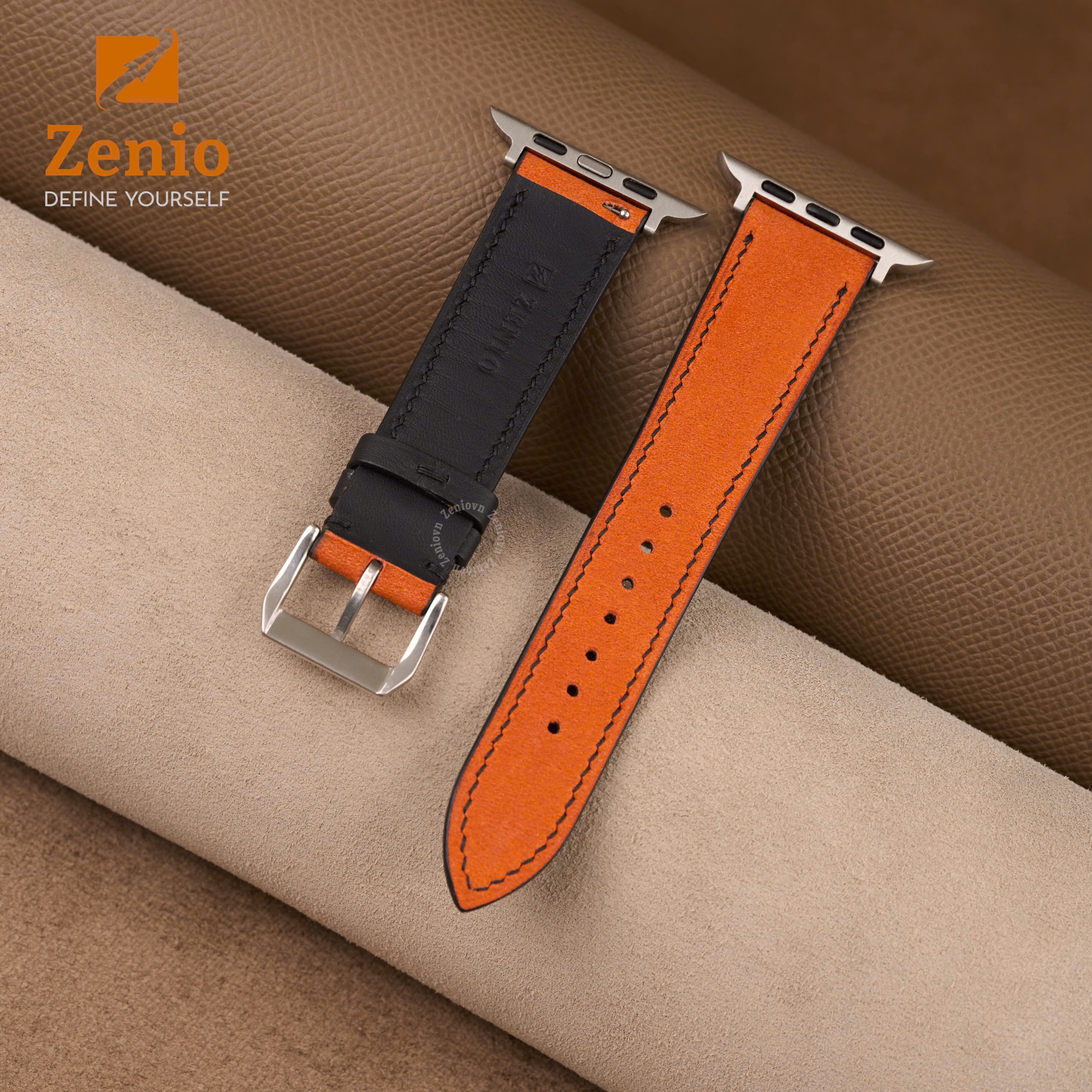 Dây da nubuck màu Cam cho Apple Watch 1