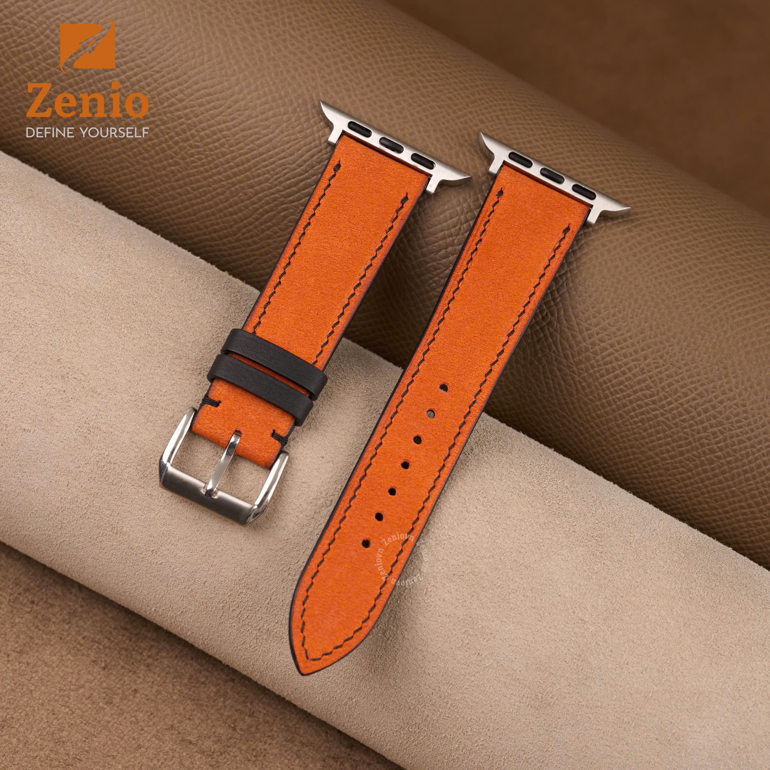 Dây da nubuck màu Cam cho Apple Watch 2