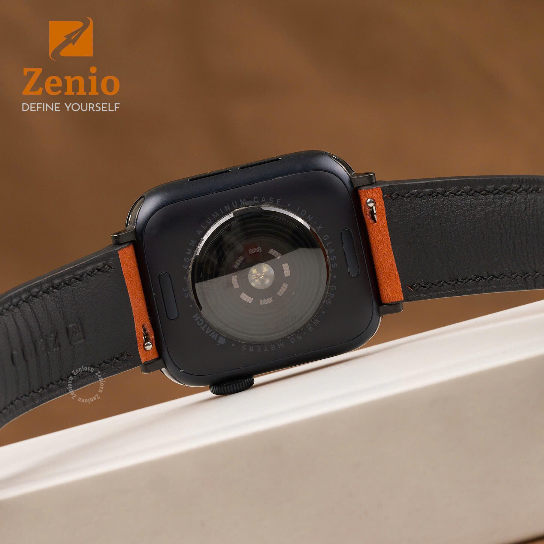 Dây da nubuck màu Cam cho Apple Watch 5