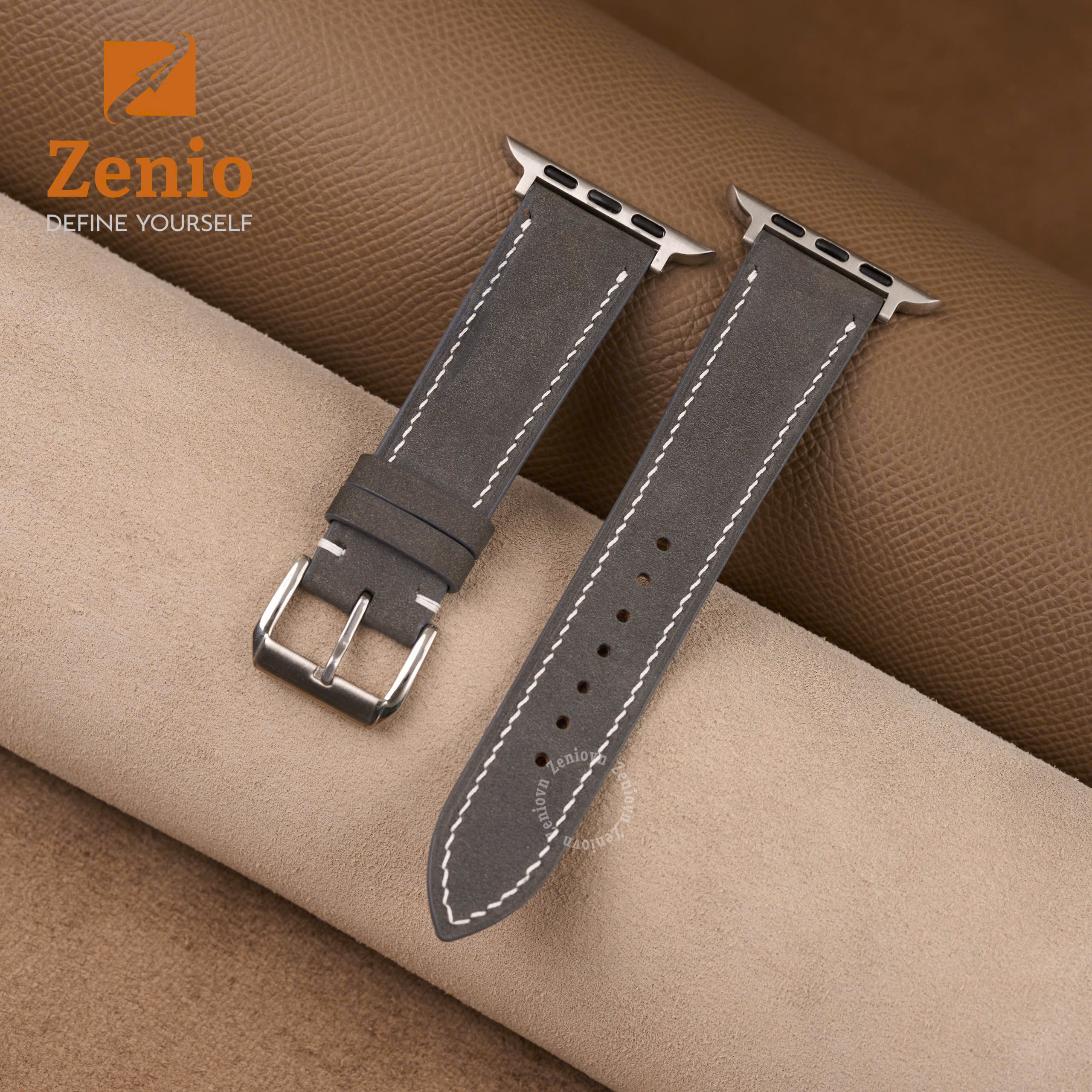 Dây da nubuck màu Xám cho Apple Watch 1