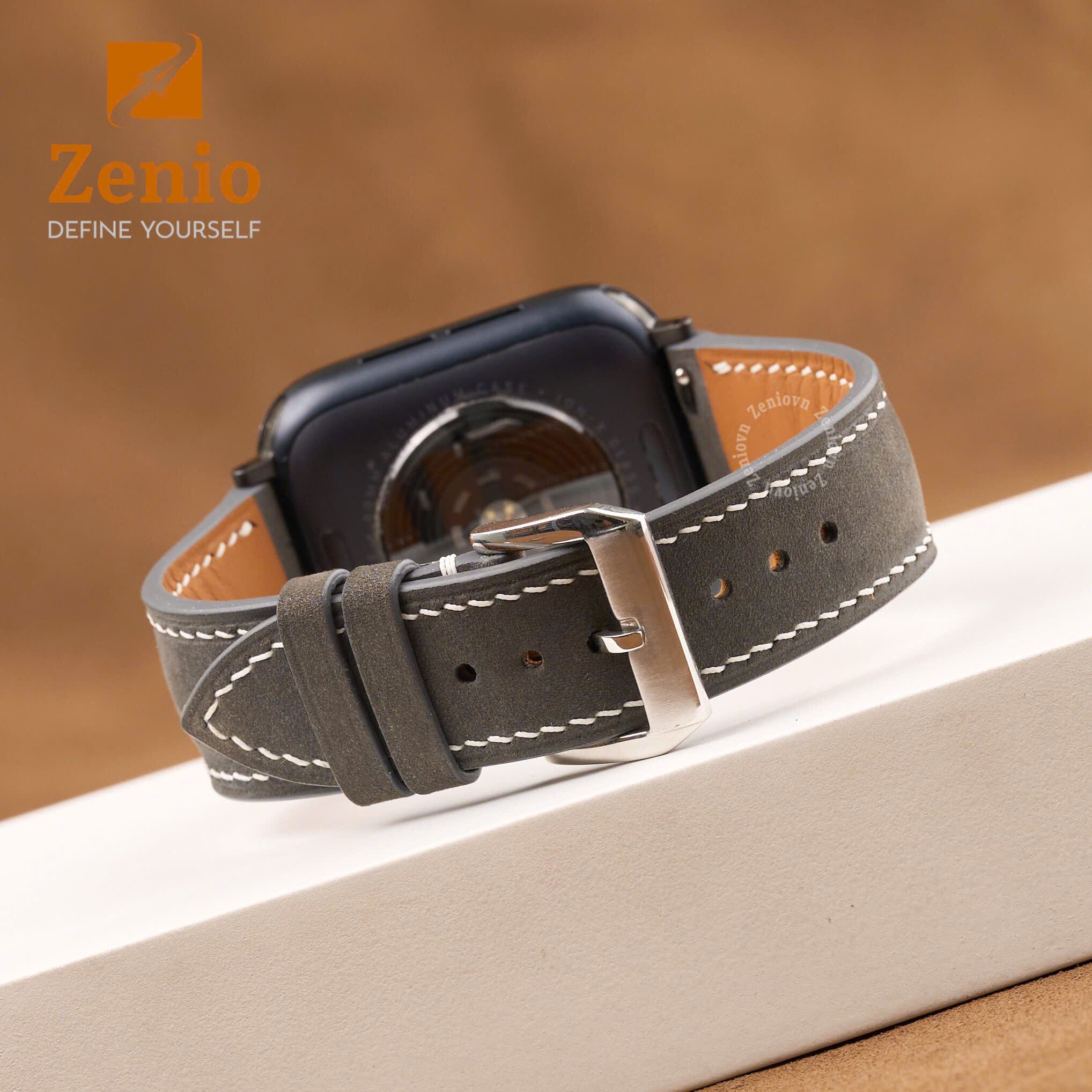 Dây da nubuck màu Xám cho Apple Watch 5