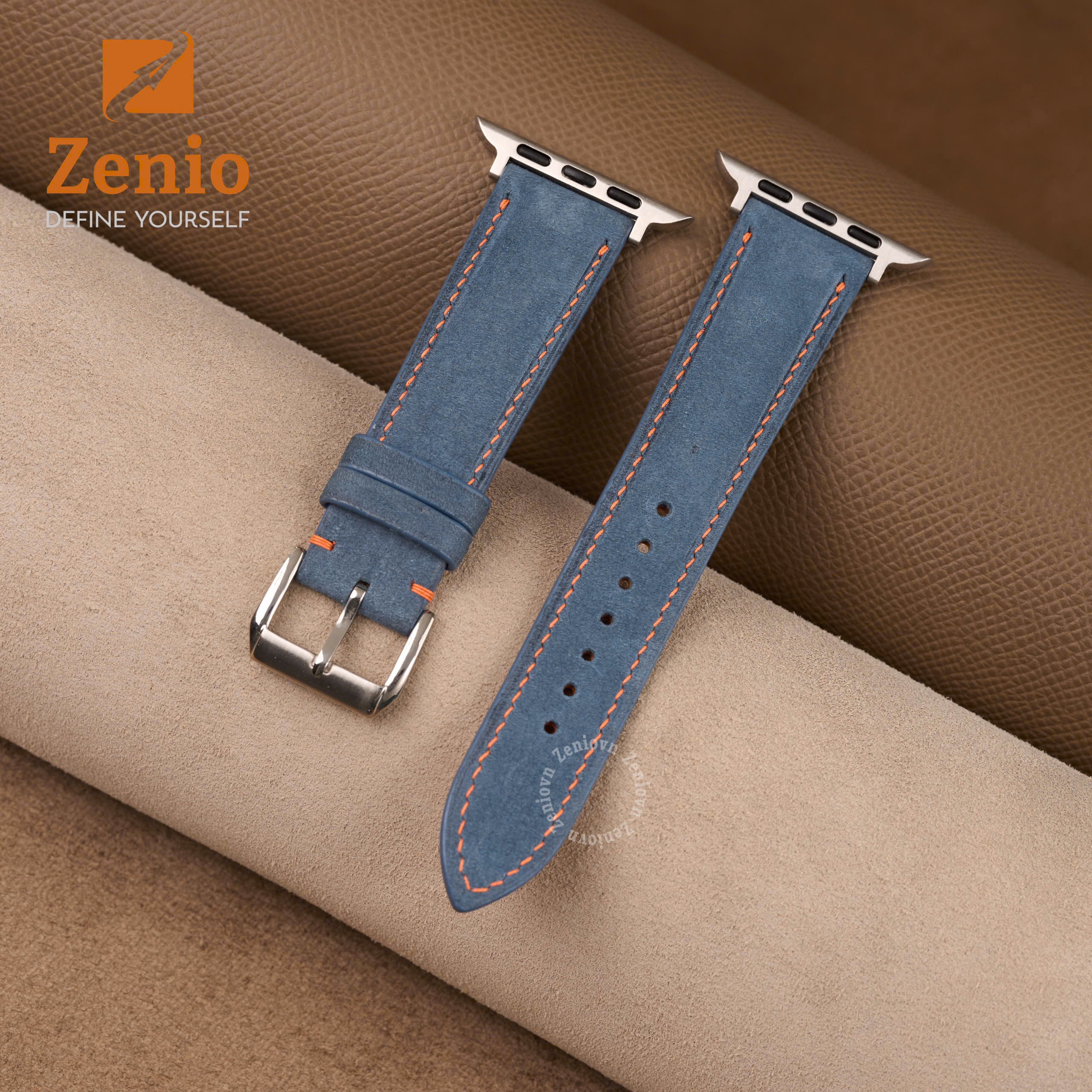 Dây da nubuck màu Xanh Jeans cho Apple Watch 1