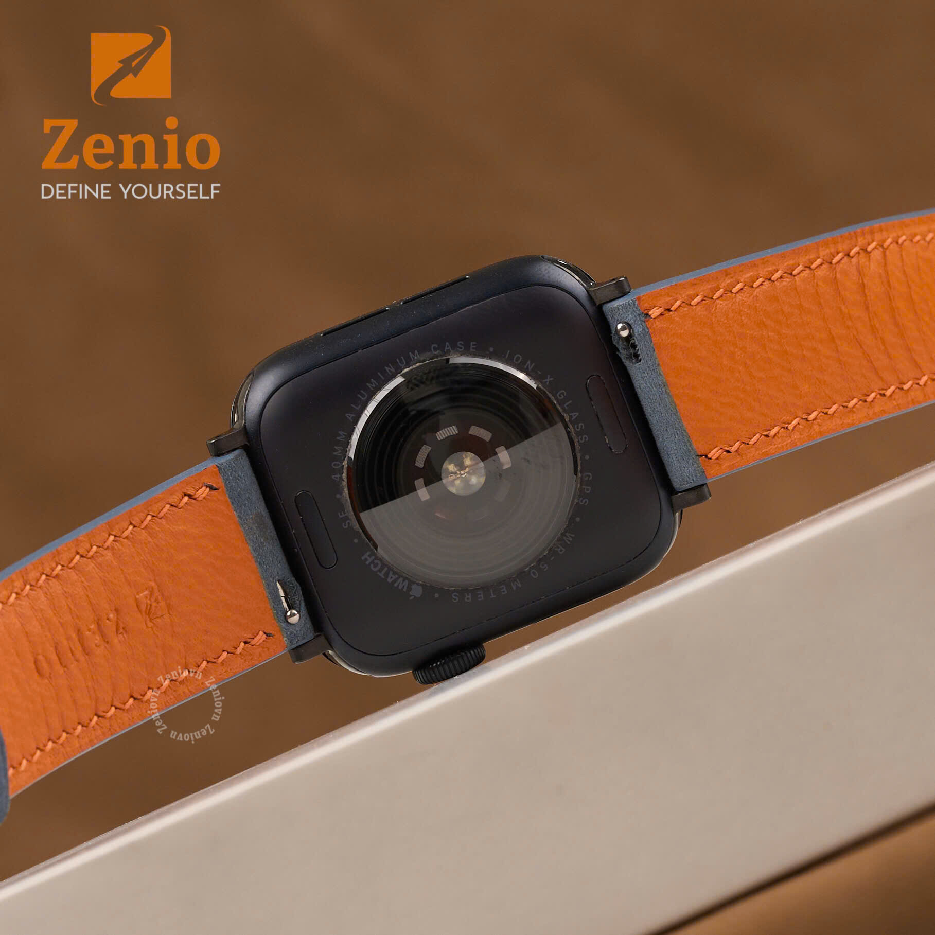 Dây da nubuck màu Xanh Jeans cho Apple Watch 6