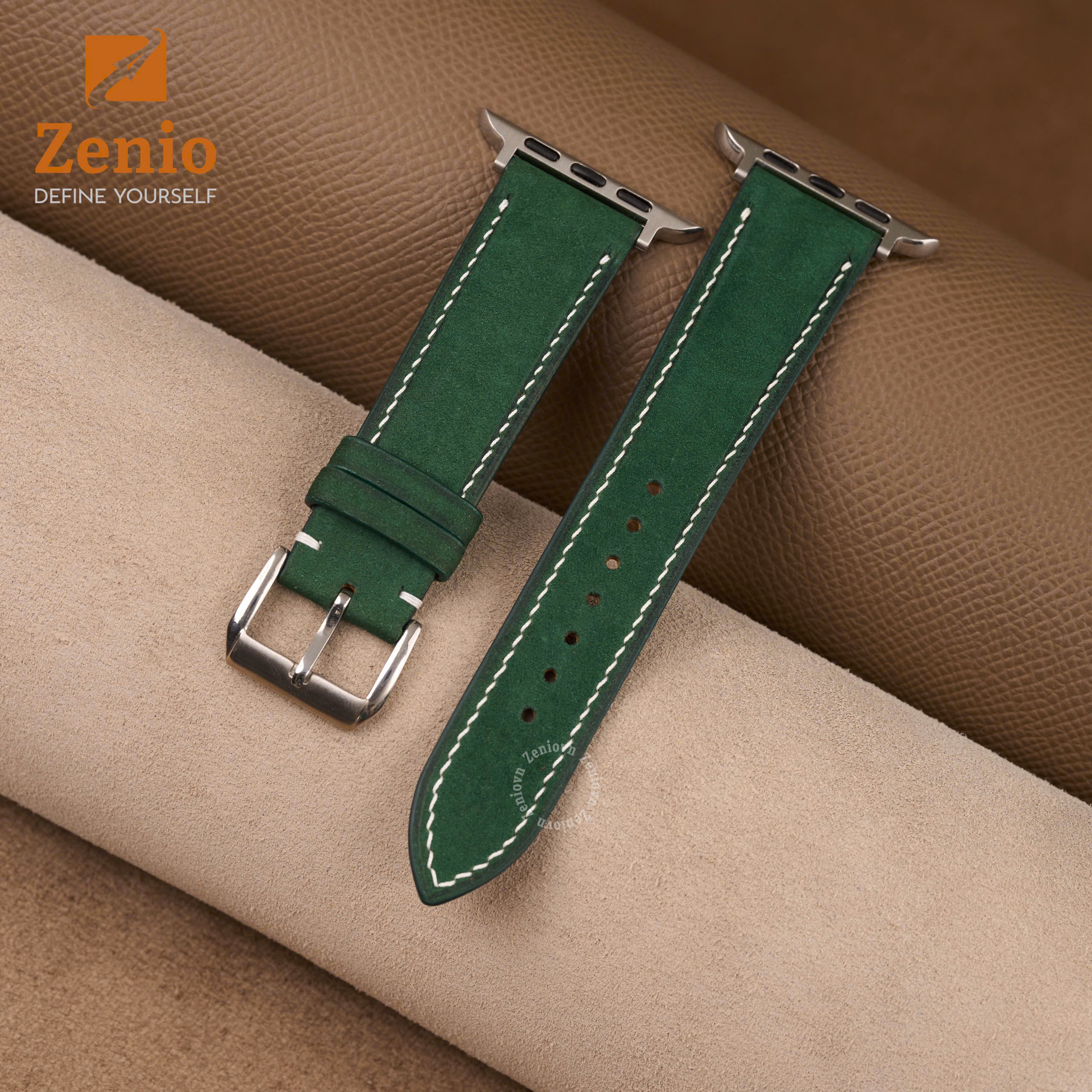 Dây da nubuck màu Xanh lá cho Apple Watch 1