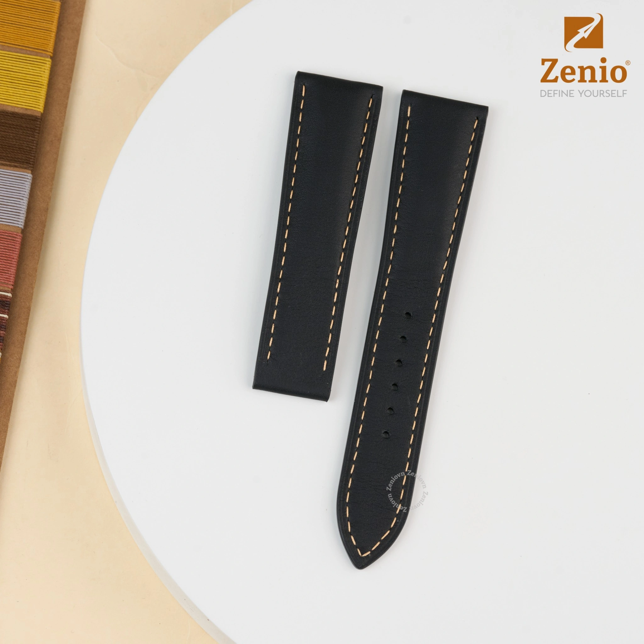 Dây đồng hồ Da Nappa Màu đen cho đồng hồ Omega Speedmaster