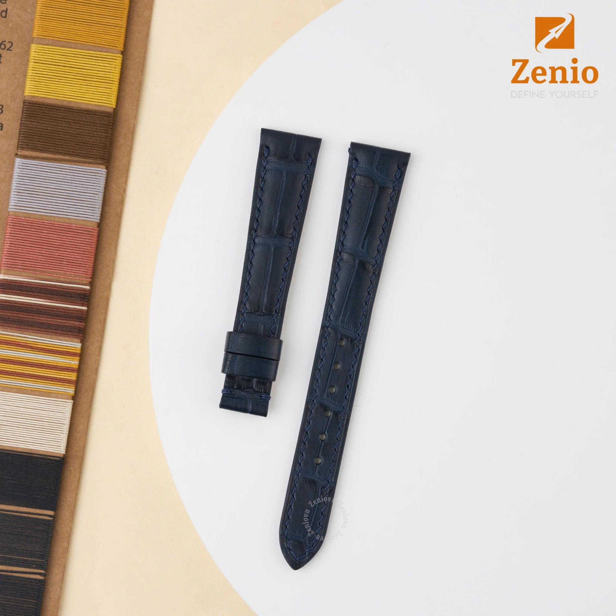 Dây đồng hồ Da cá sấu Màu navy cho đồng hồ Longiness