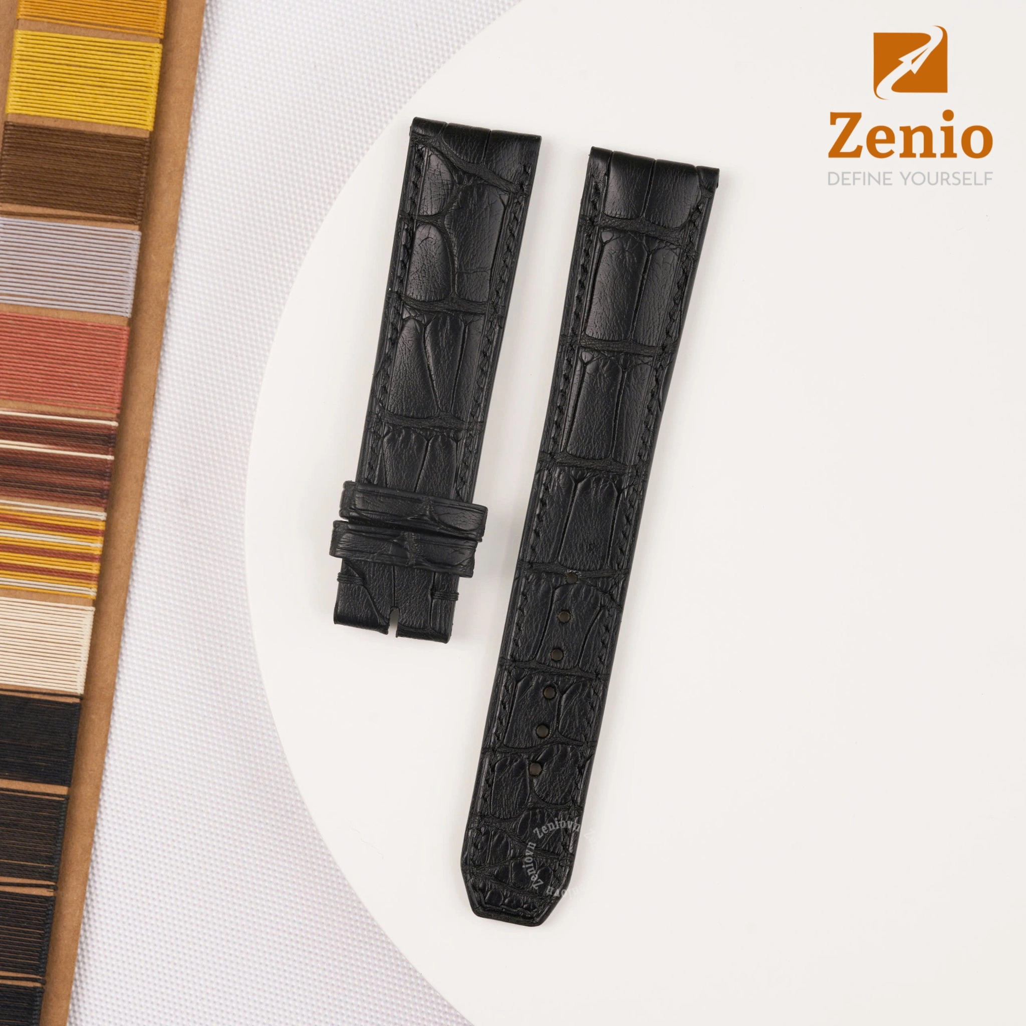 Dây đồng hồ Da cá sấu màu đen cho đồng hồ Baume & Mercier Classima