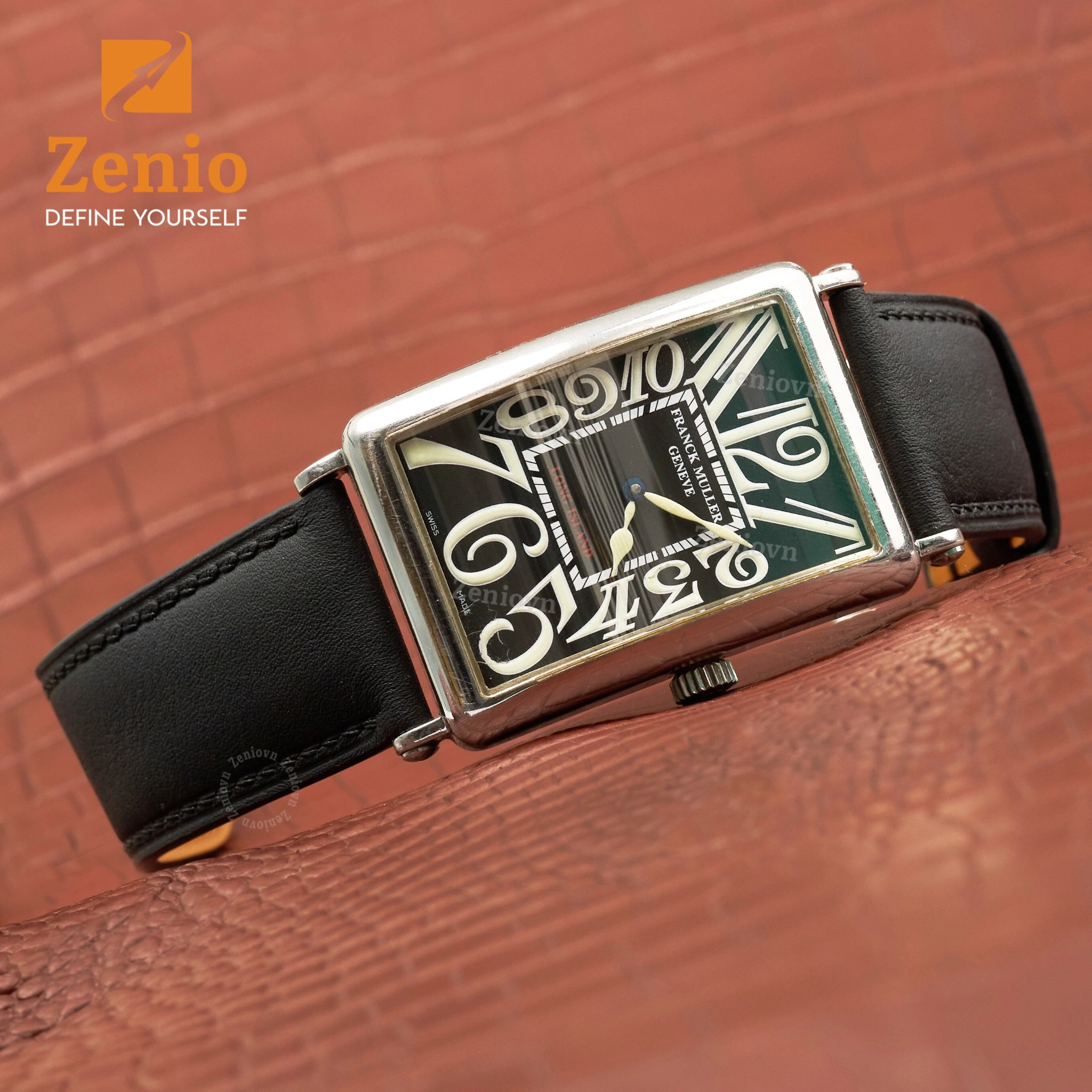 Dây đồng hồ Da nappa Màu đen cho đồng hồ Franck Muller