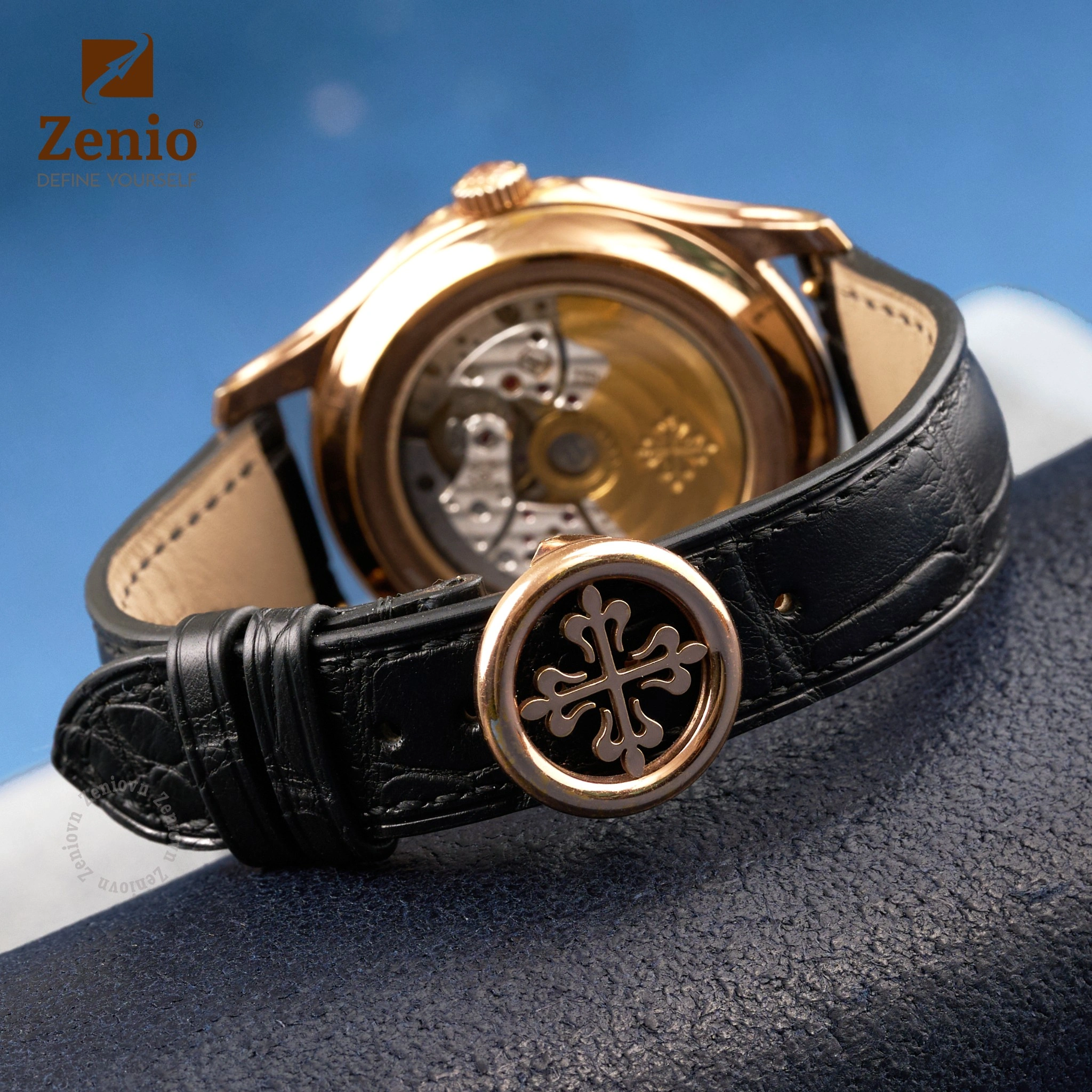 Dây đồng hồ Da Cá sấu Màu đen cho đồng hồ Patek Philippe Complications 5